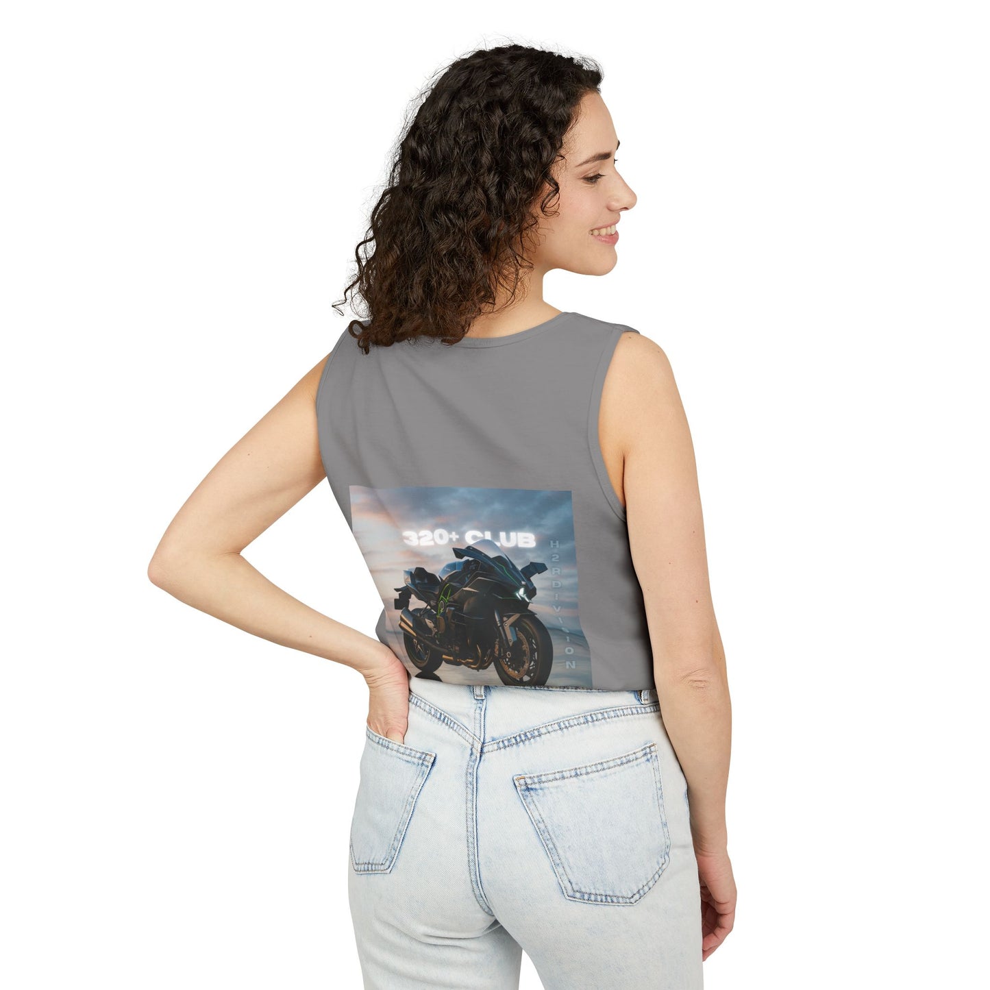 H2R Cool Backprint, Unisex Garment-Dyed Tank Top - 320+ Club Motorcycle Design