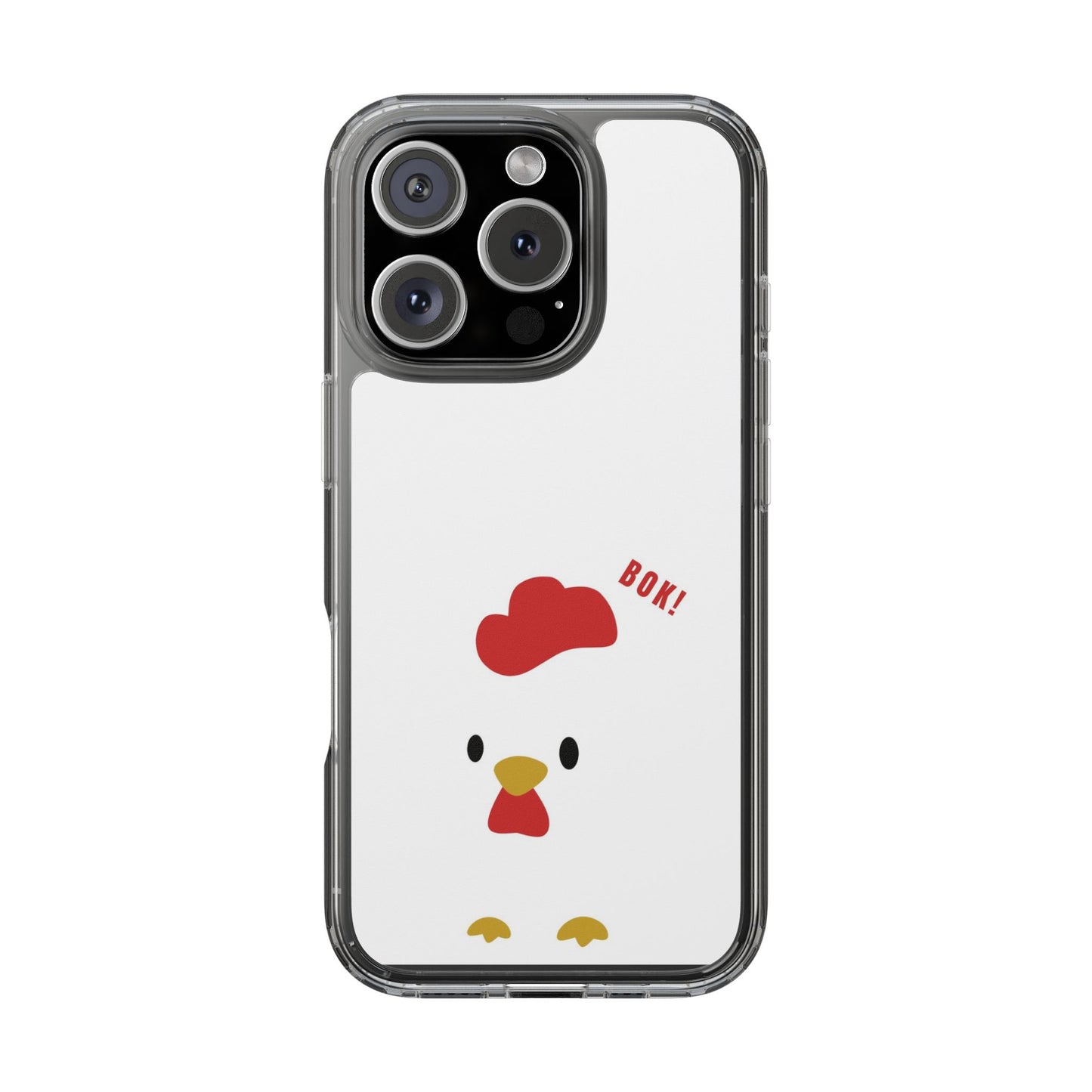 Chicken Design Clear Phone Case, Cute Animal Phone Cover, Fun Gift for Kids, Pet Lovers, Birthday Present, Travel Accessory