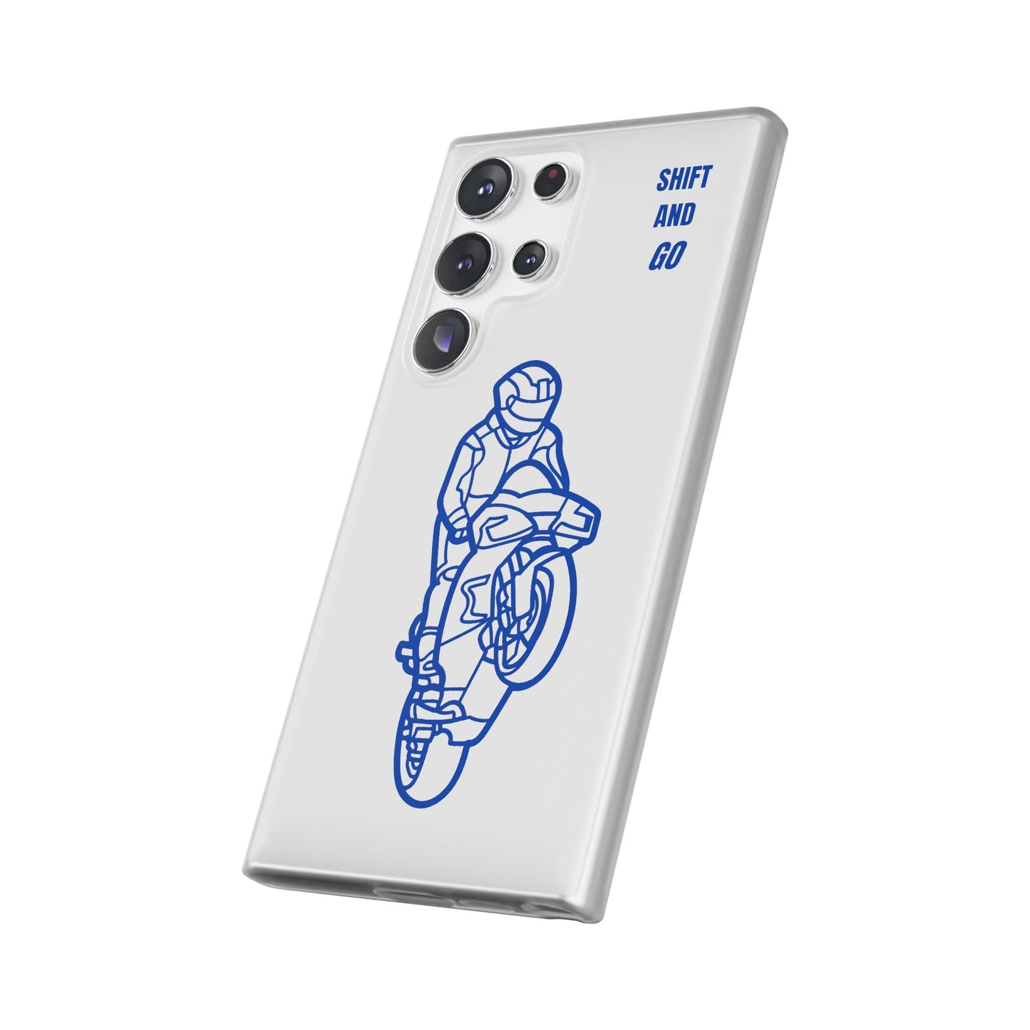 Motorcycle Flexi Cases - Shift and Go Design, Biker Gift, Phone Accessory, Sporty Case, Riding Enthusiast