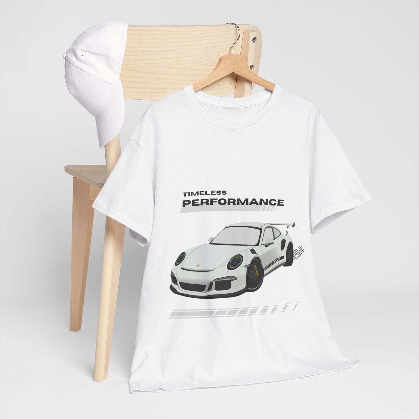 Performance intemporelle, Porsche, T-shirt unisexe en coton épais, T-shirt pour passionné d'automobile, Cadeau automobile, Vêtements de sport automobile, Tenue décontractée, T-shirt unisexe