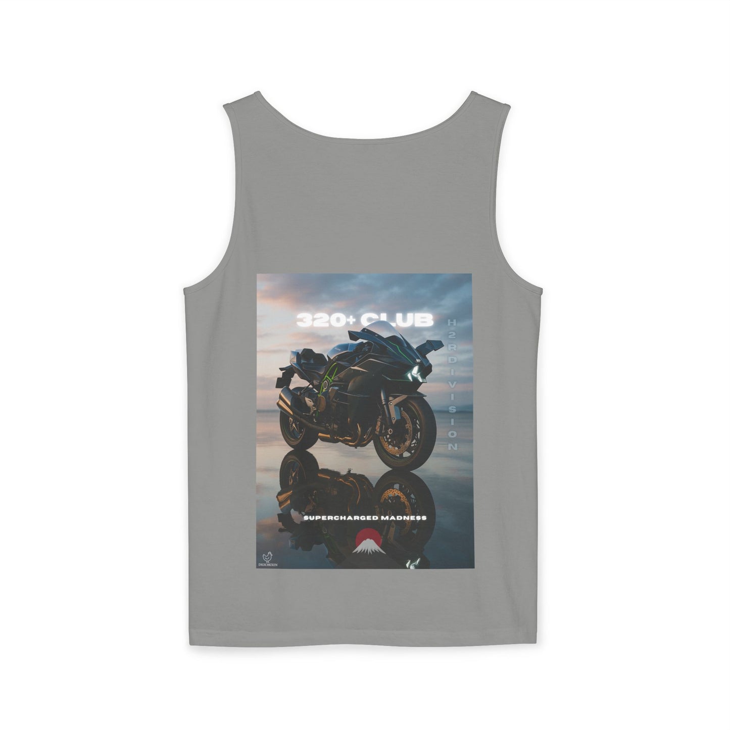H2R Cool Backprint, Unisex Garment-Dyed Tank Top - 320+ Club Motorcycle Design