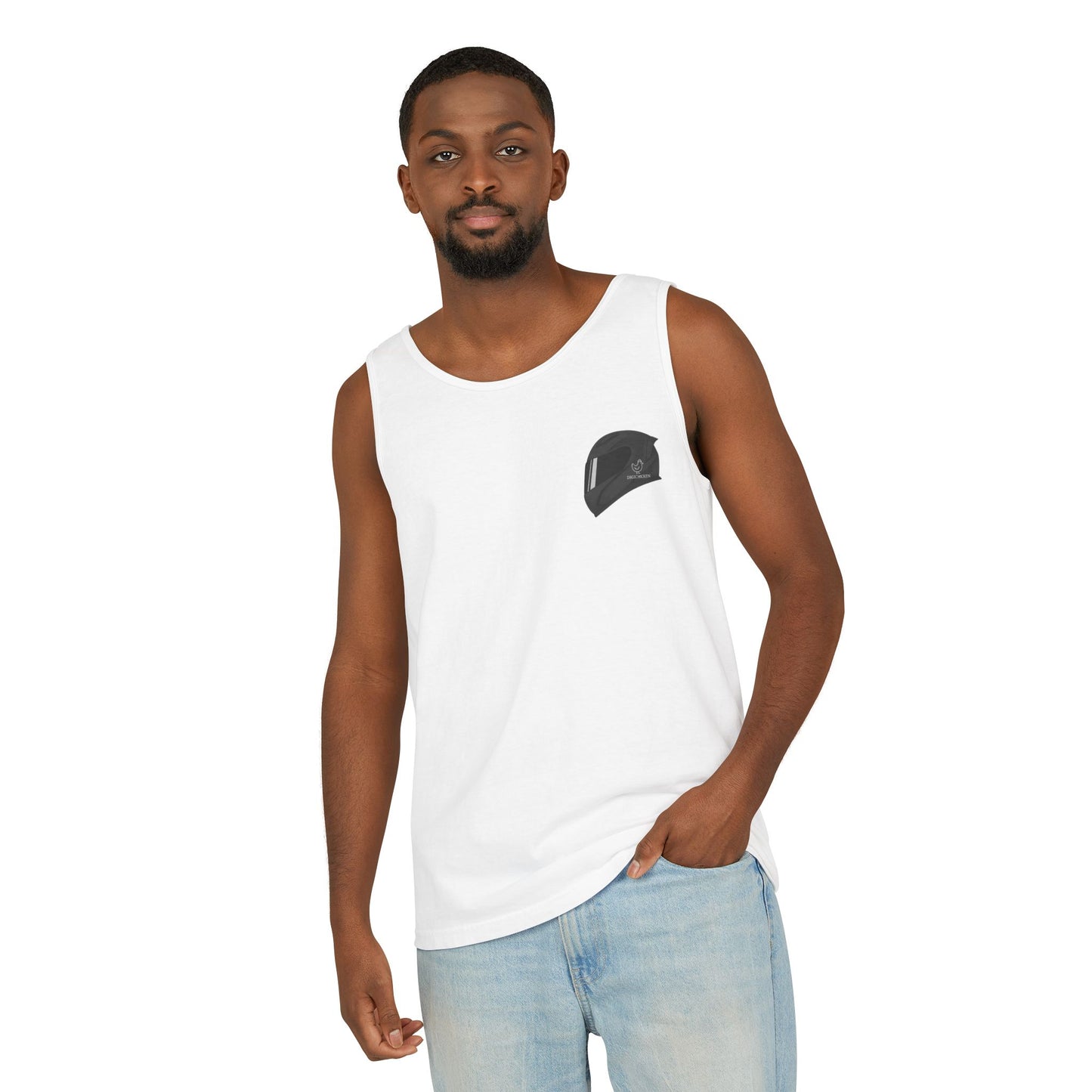 650r Backprint Cool Motorcycle Graphic Tank Top - Unisex Garment-Dyed