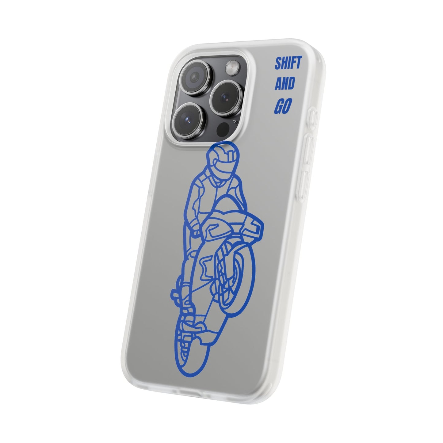 Motorcycle Flexi Cases - Shift and Go Design, Biker Gift, Phone Accessory, Sporty Case, Riding Enthusiast