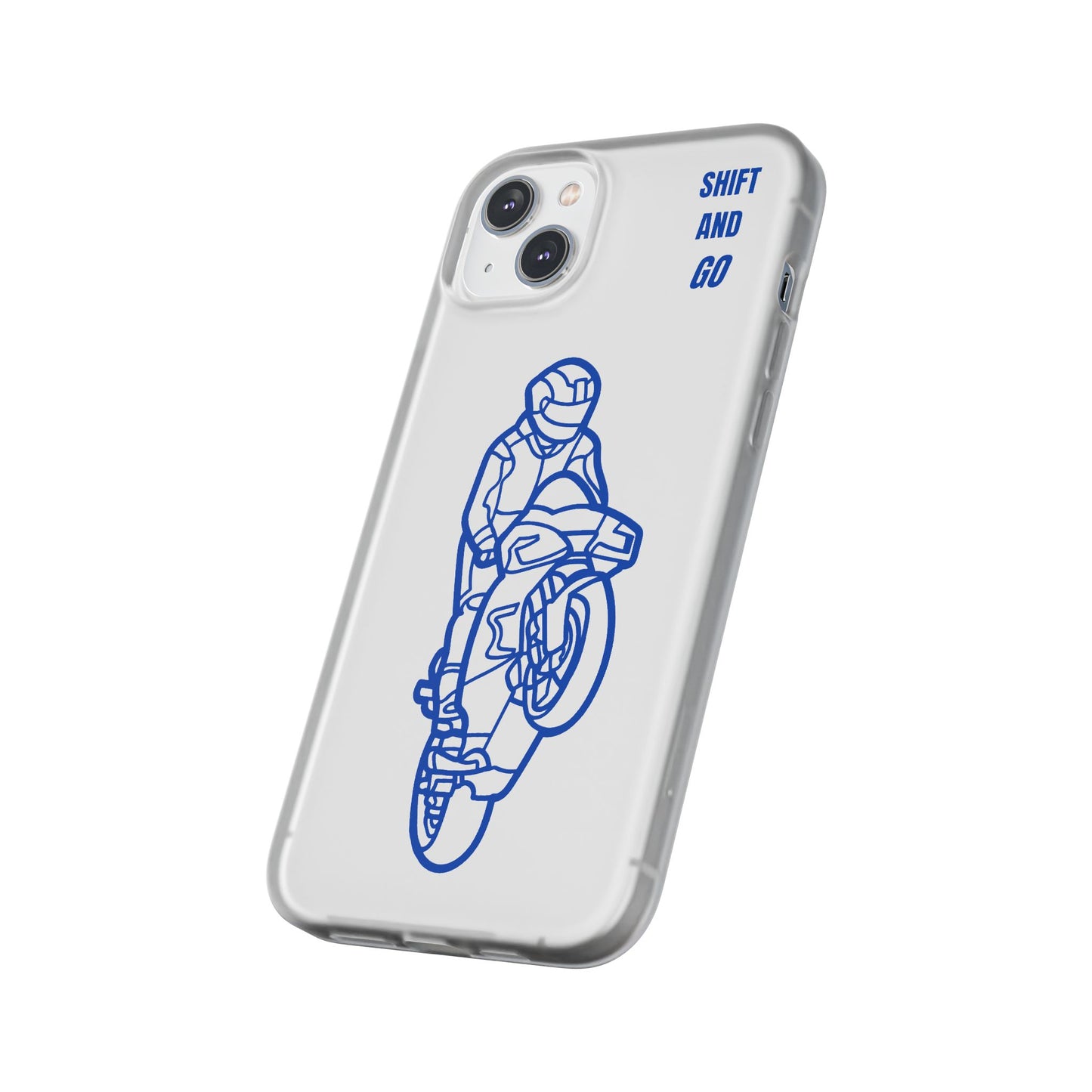 Motorcycle Flexi Cases - Shift and Go Design, Biker Gift, Phone Accessory, Sporty Case, Riding Enthusiast