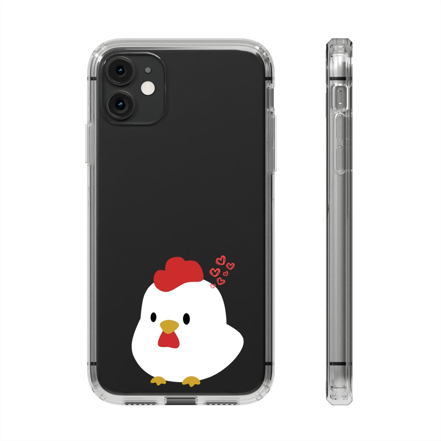 Coque transparente en forme de poulet, adorable coque pour amoureux des animaux, cadeau pour enfants, décoration de ferme, cadeau d'anniversaire