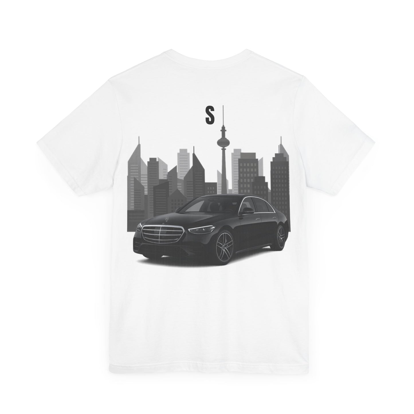 Urban Vibes Car Graphic Tee, Unisex Jersey Short Sleeve Tee, Cityscape T-Shirt, Cool Car Shirt, Gift for Car Lovers, Trendy Everyday Wear