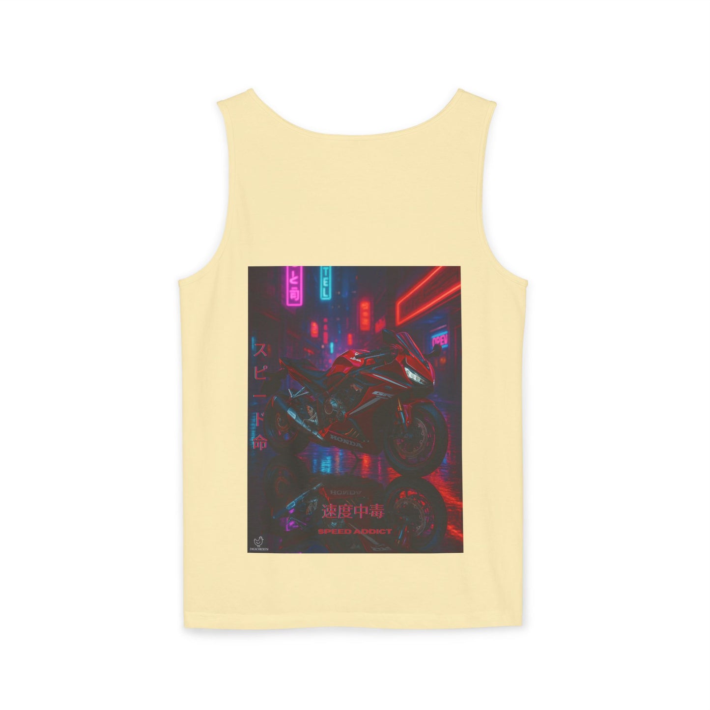 650r Backprint Cool Motorcycle Graphic Tank Top - Unisex Garment-Dyed
