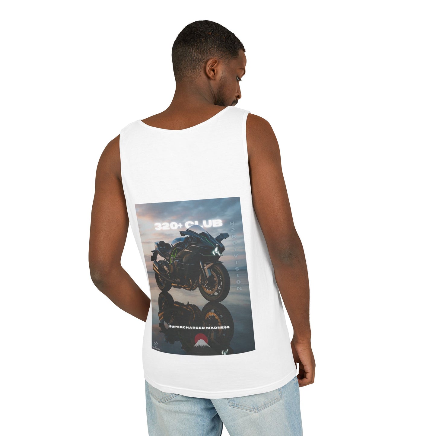 H2R Cool Backprint, Unisex Garment-Dyed Tank Top - 320+ Club Motorcycle Design