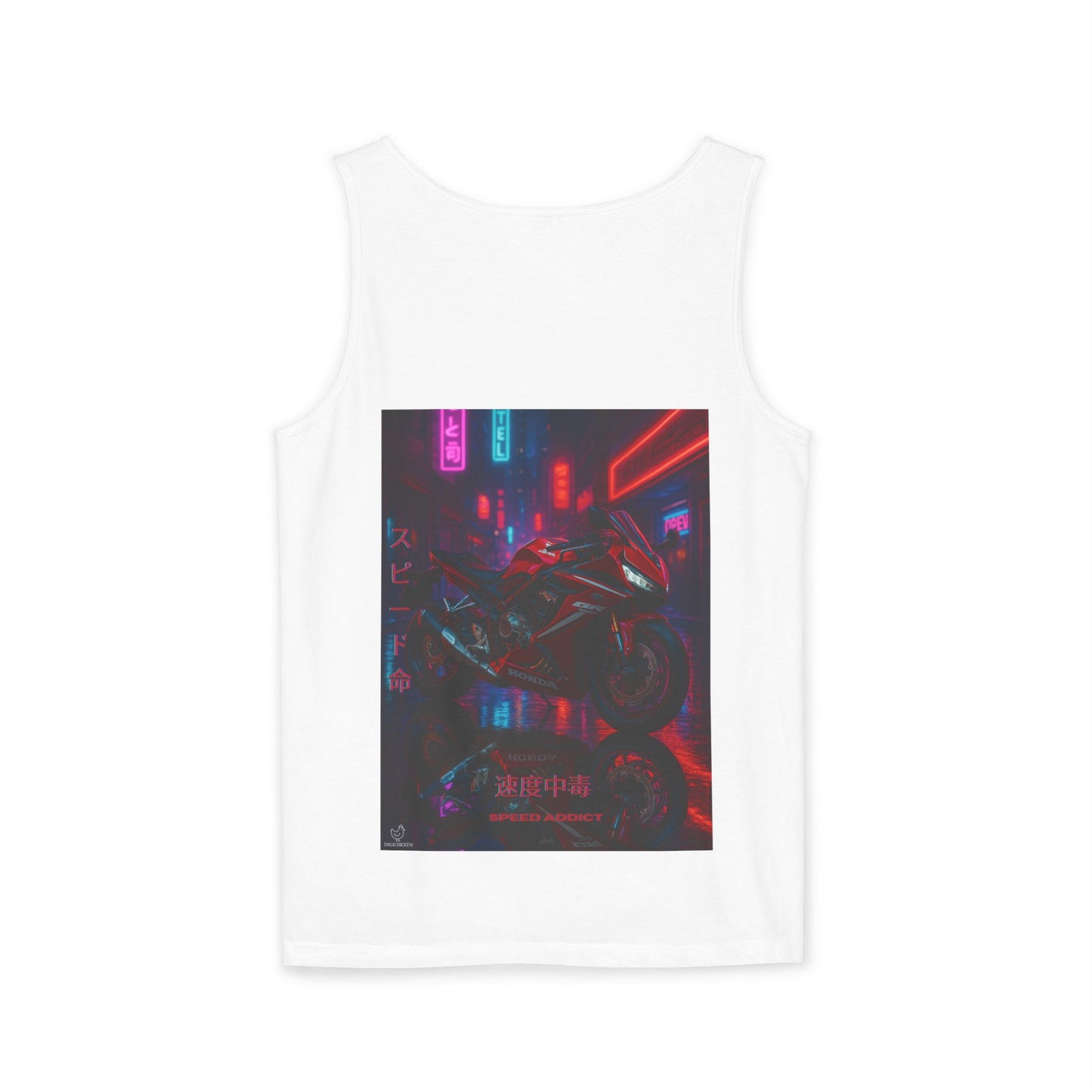 650r Backprint Cool Motorcycle Graphic Tank Top - Unisex Garment-Dyed