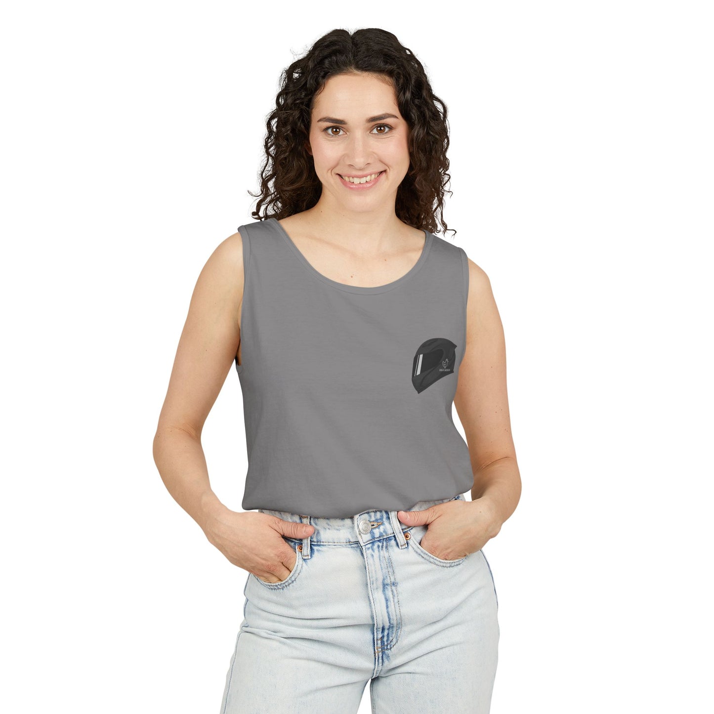 Zx6r Backprint Nice Custom Motorcycle Graphic Tank Top - Unisex Garment-Dyed