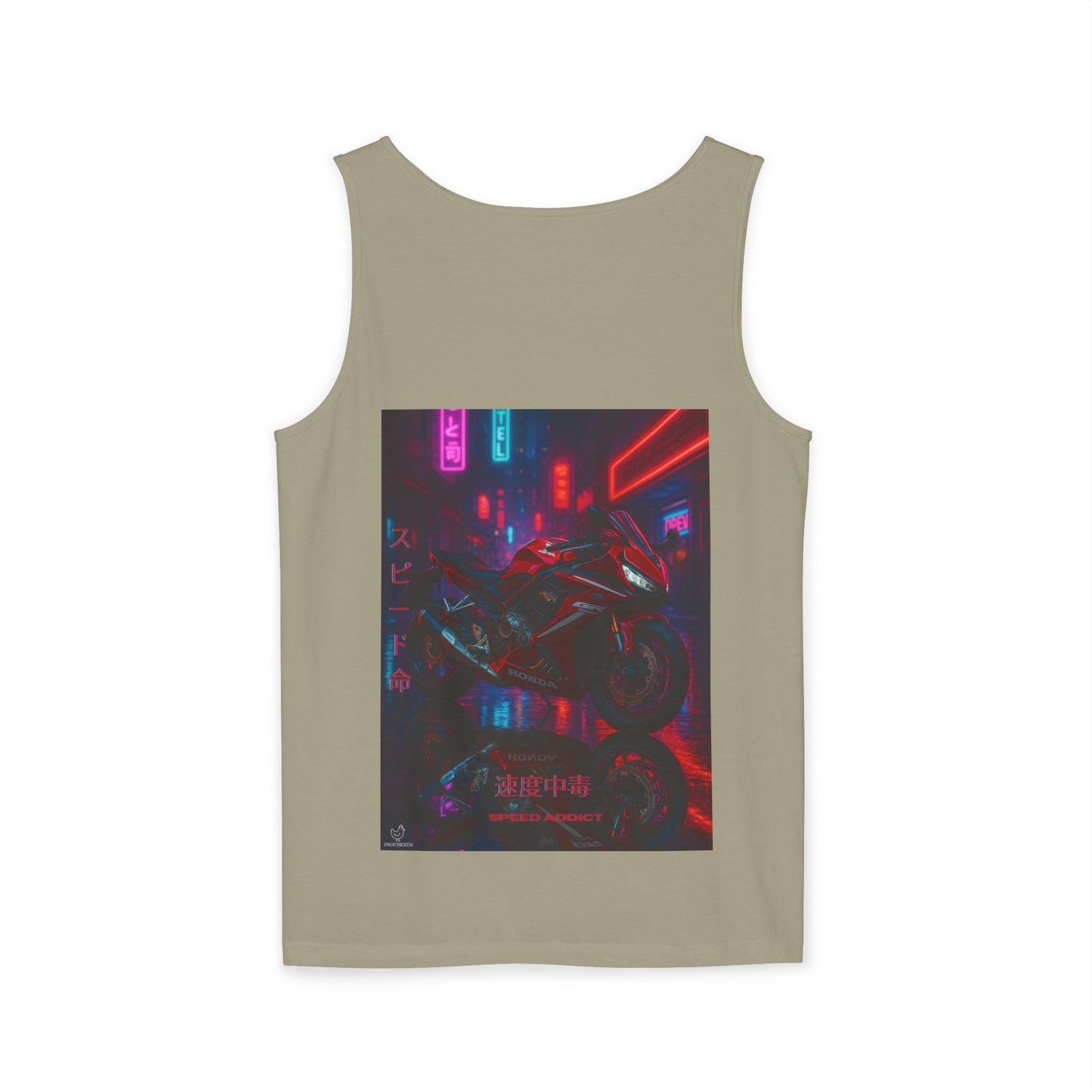650r Backprint Cool Motorcycle Graphic Tank Top - Unisex Garment-Dyed