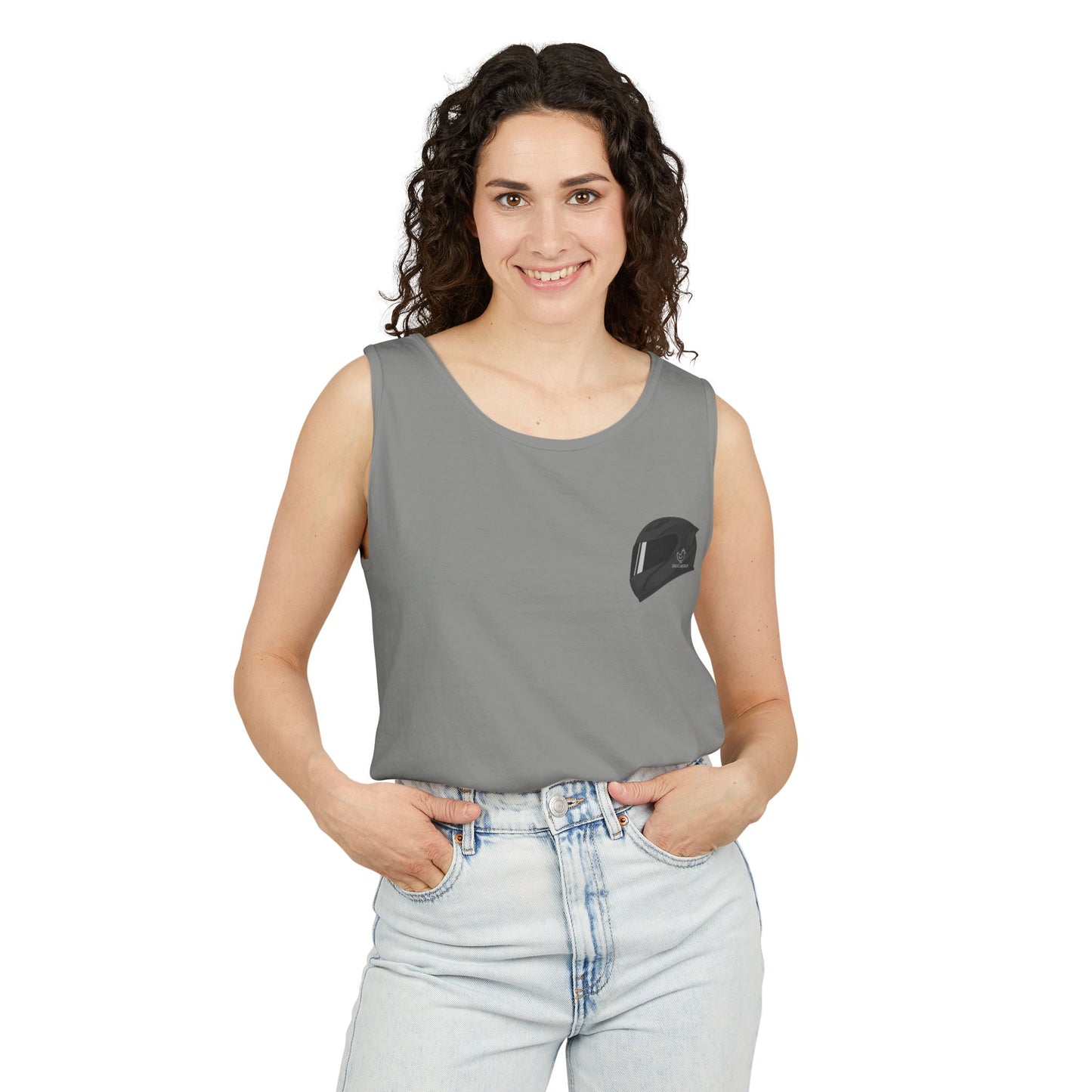 Zx6r Backprint Nice Custom Motorcycle Graphic Tank Top - Unisex Garment-Dyed