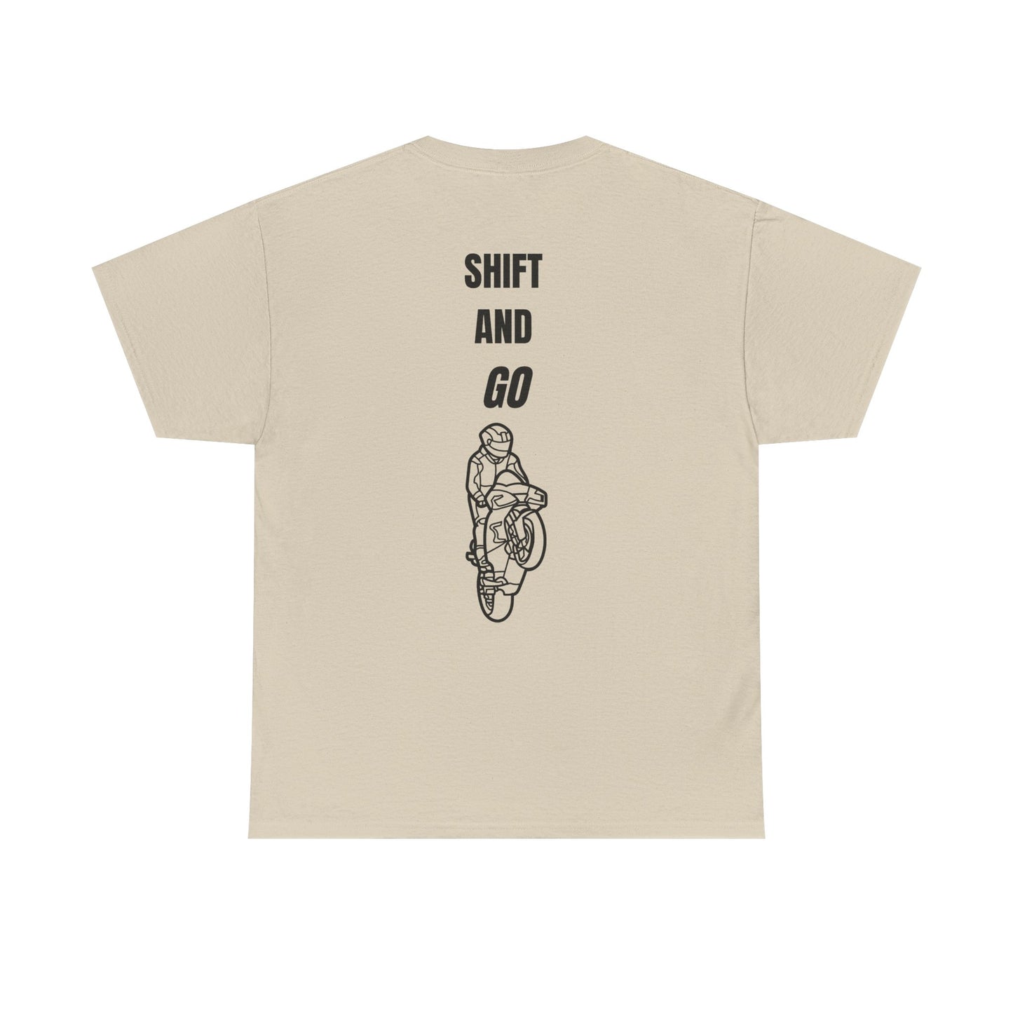 Motorcycle Adventure Tee - Shift and Go, Unisex Heavy Cotton T-Shirt, Biker Gift, Casual Wear, Motorbike Lover Apparel, Ride in Style