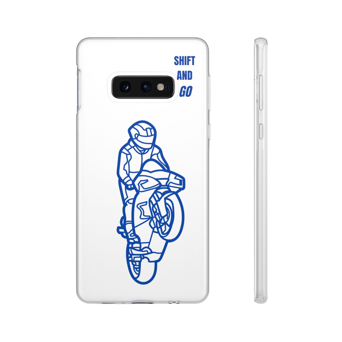 Motorcycle Flexi Cases - Shift and Go Design, Biker Gift, Phone Accessory, Sporty Case, Riding Enthusiast