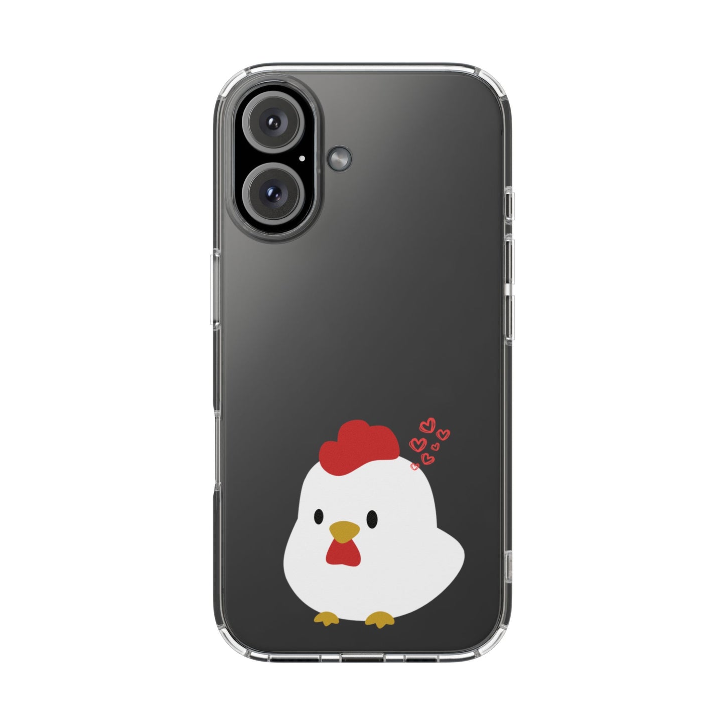 Coque transparente en forme de poulet, adorable coque pour amoureux des animaux, cadeau pour enfants, décoration de ferme, cadeau d'anniversaire