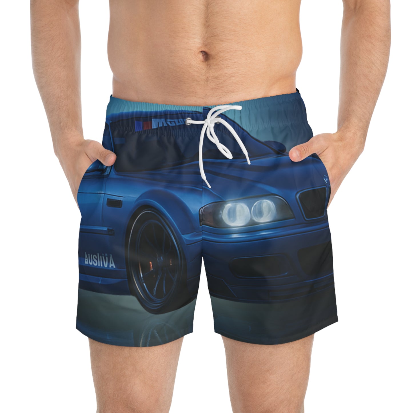 Car Enthusiast Swim Trunks - Built to Perfection Beach Shorts