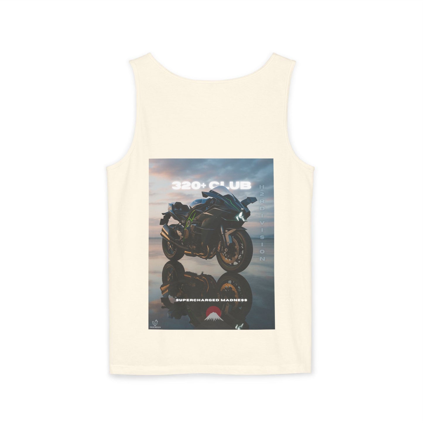 H2R Cool Backprint, Unisex Garment-Dyed Tank Top - 320+ Club Motorcycle Design