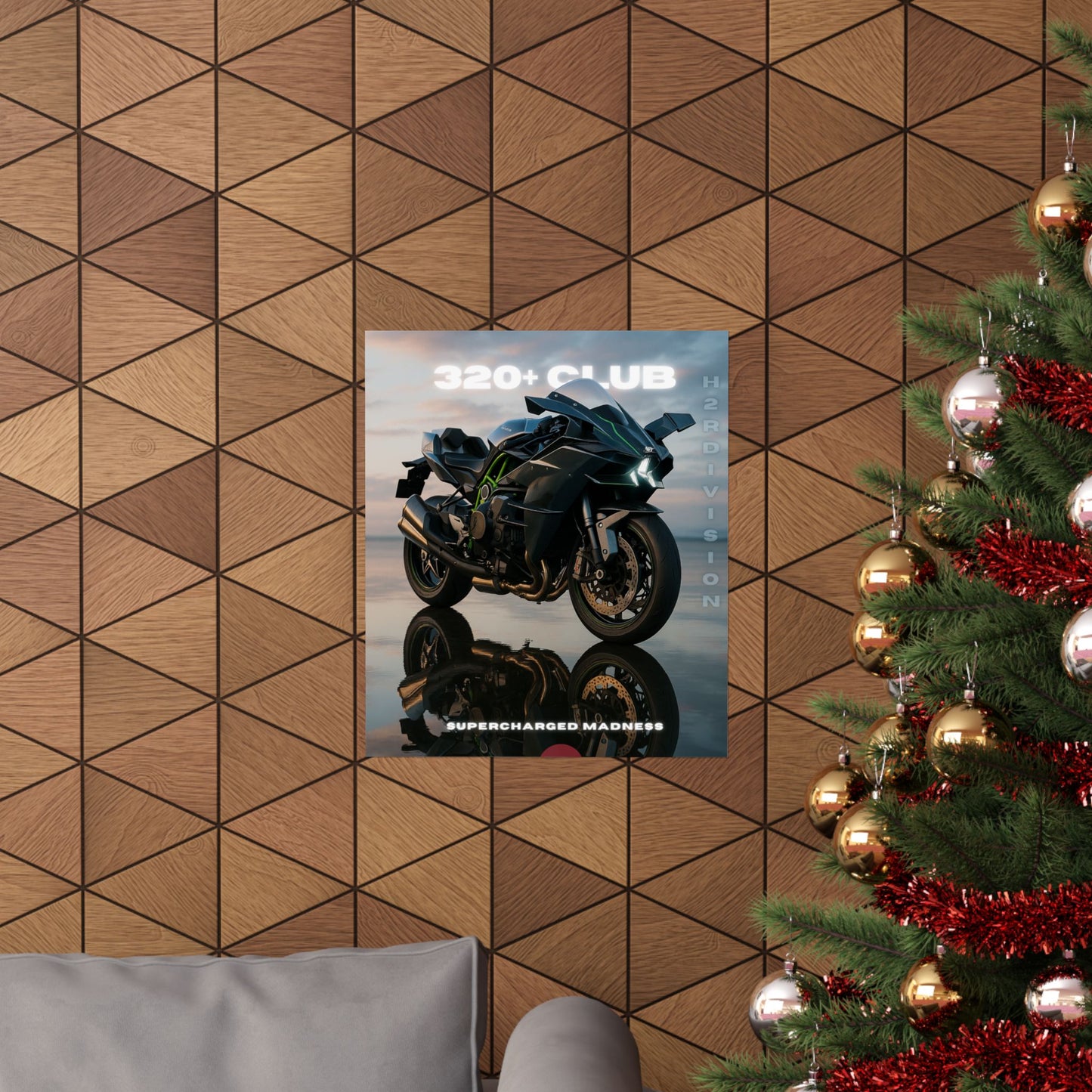 Affiche murale verticale mate H2R WallArt pour moto – 320+ Club Supercharged Madness