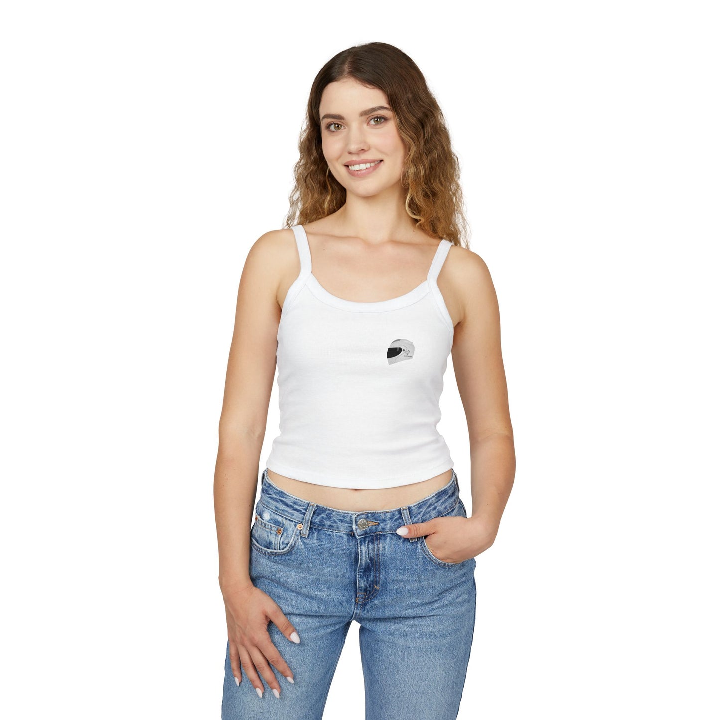 650r Backprint, Motorcycle-Themed Women's Spaghetti Strap Tank Top – Edgy Biker Vibes
