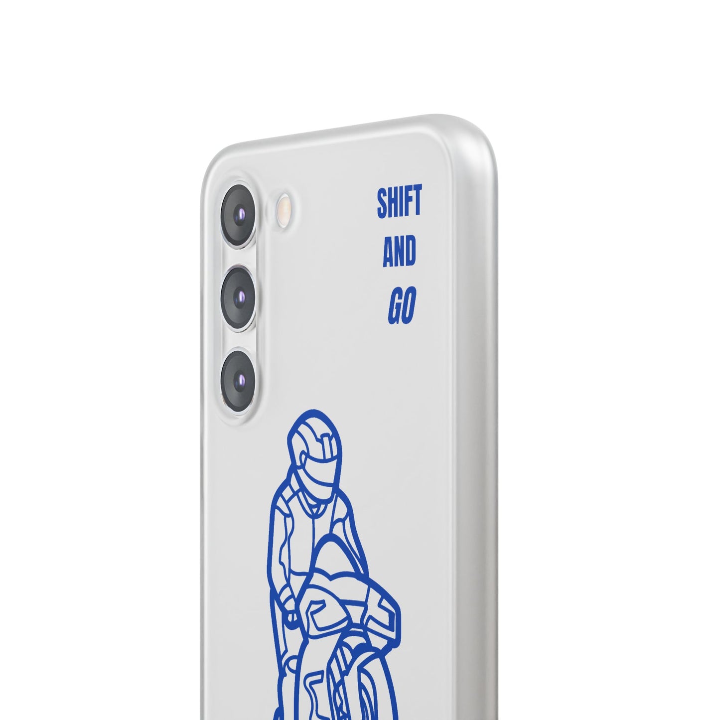 Motorcycle Flexi Cases - Shift and Go Design, Biker Gift, Phone Accessory, Sporty Case, Riding Enthusiast