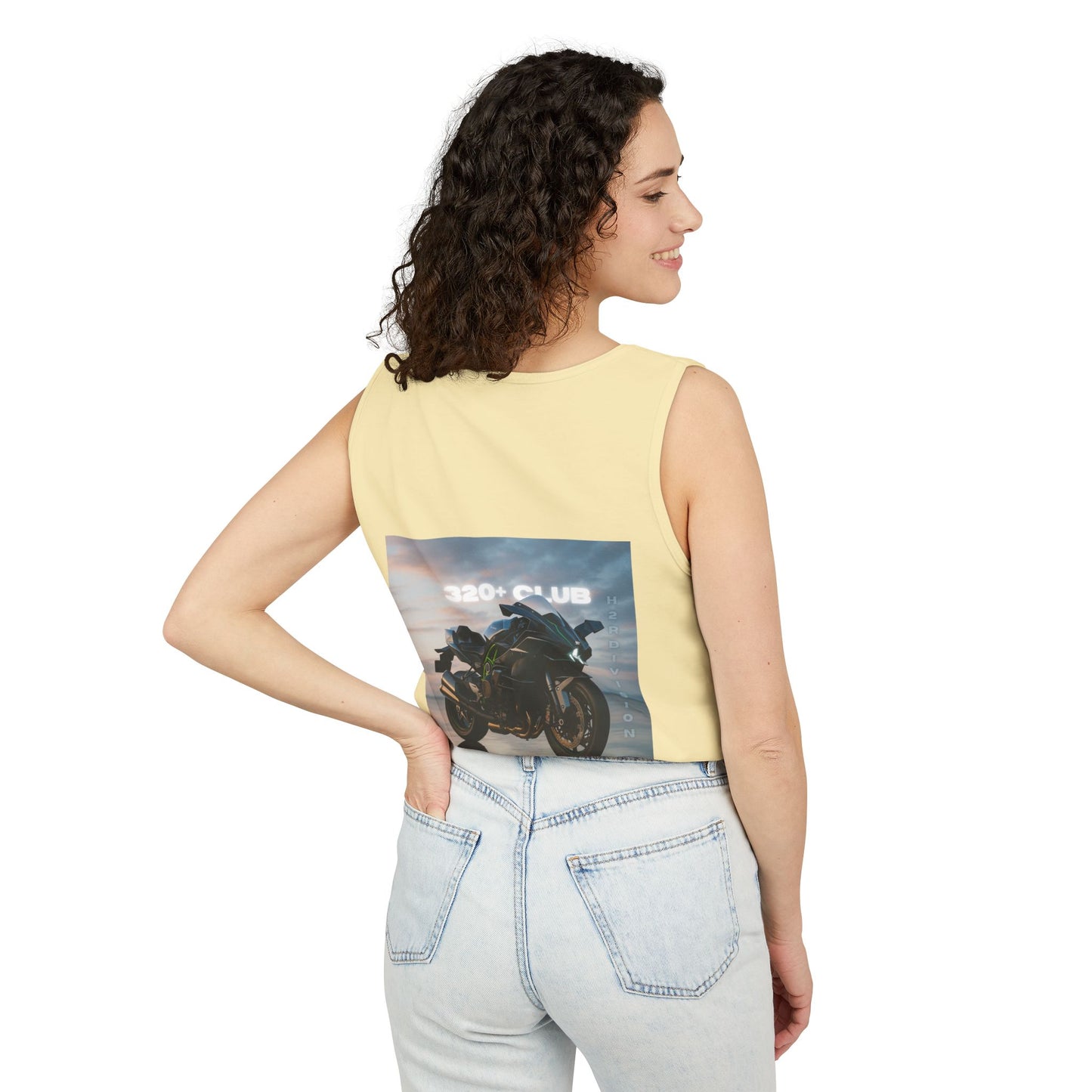 H2R Cool Backprint, Unisex Garment-Dyed Tank Top - 320+ Club Motorcycle Design
