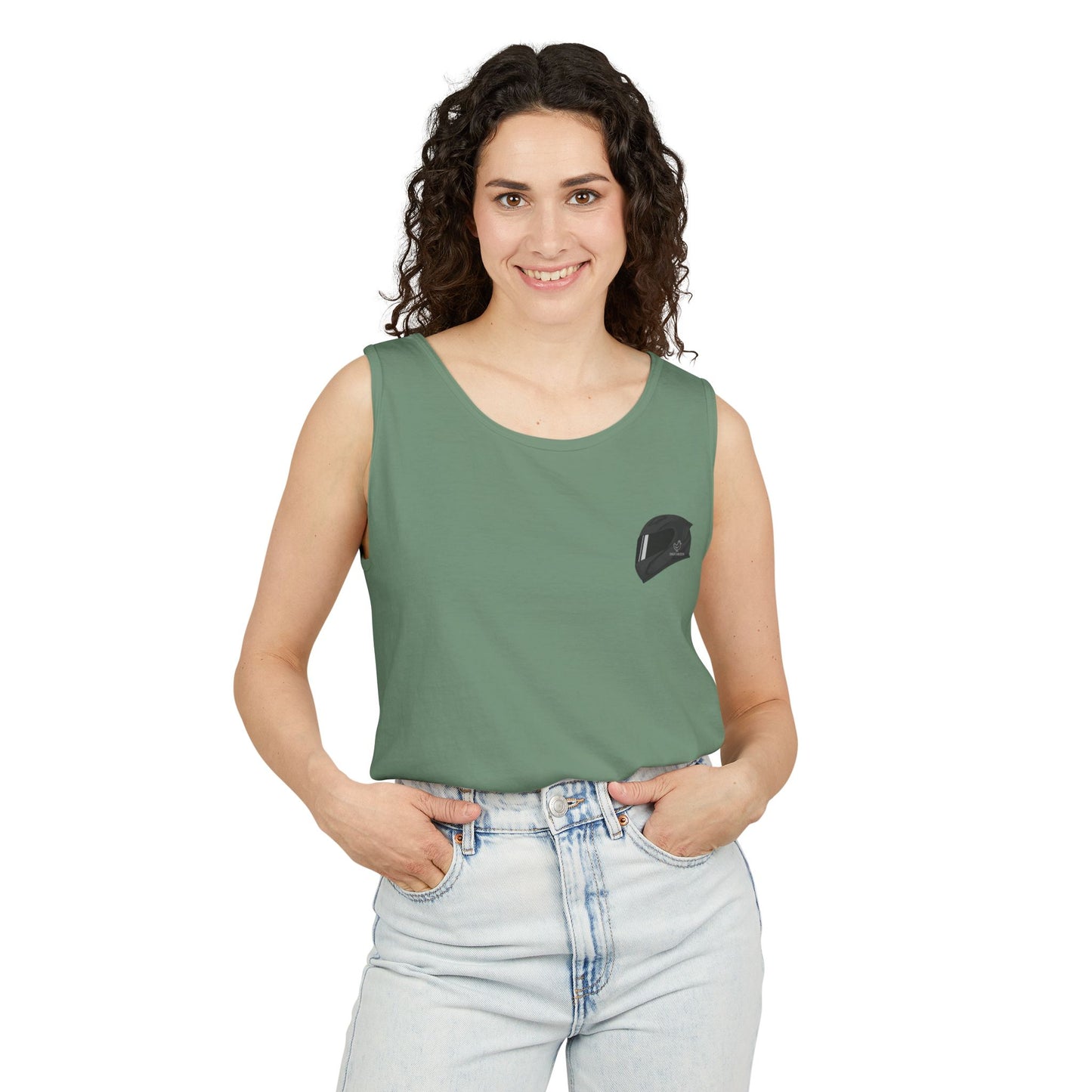 H2R Cool Backprint, Unisex Garment-Dyed Tank Top - 320+ Club Motorcycle Design