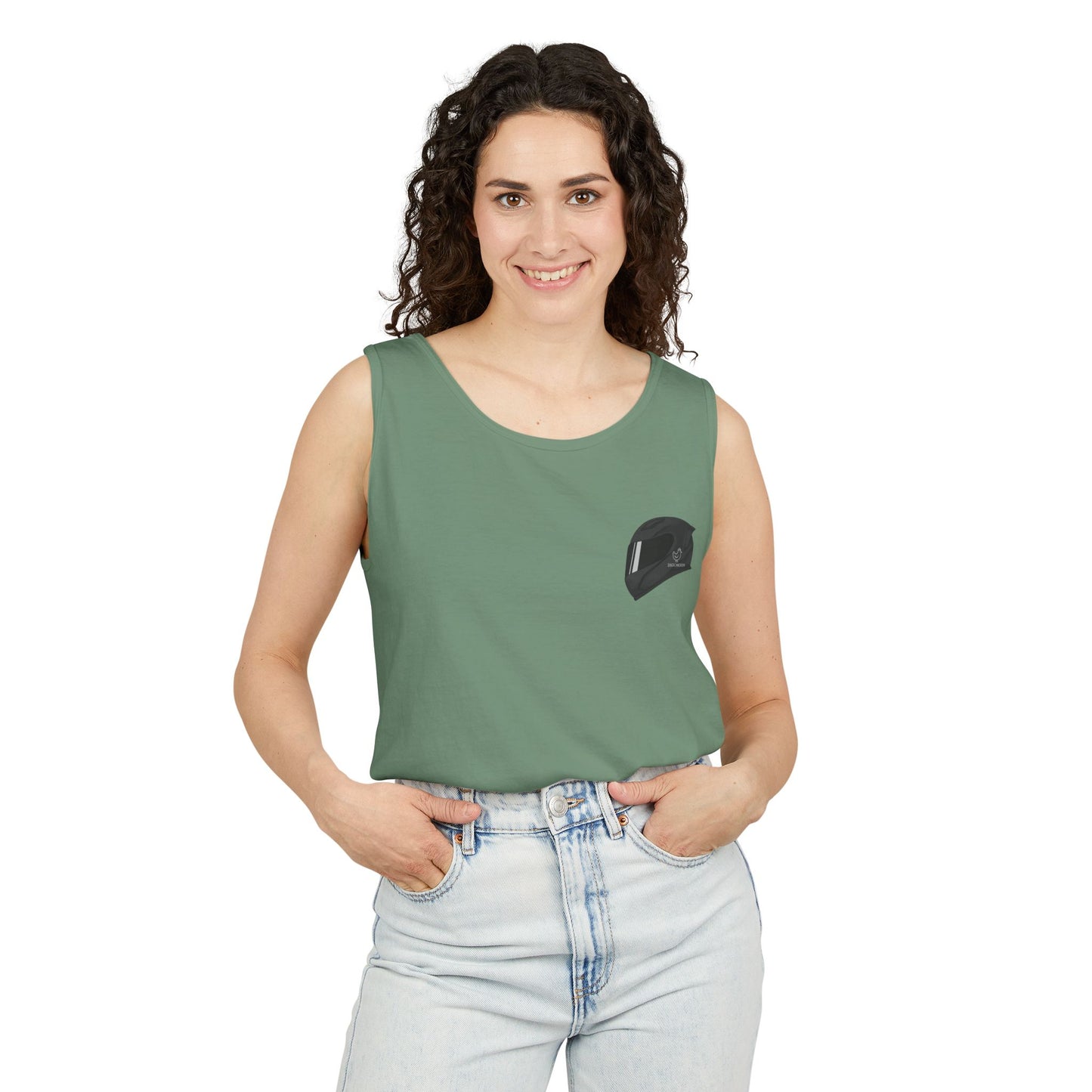 650r Backprint Cool Motorcycle Graphic Tank Top - Unisex Garment-Dyed