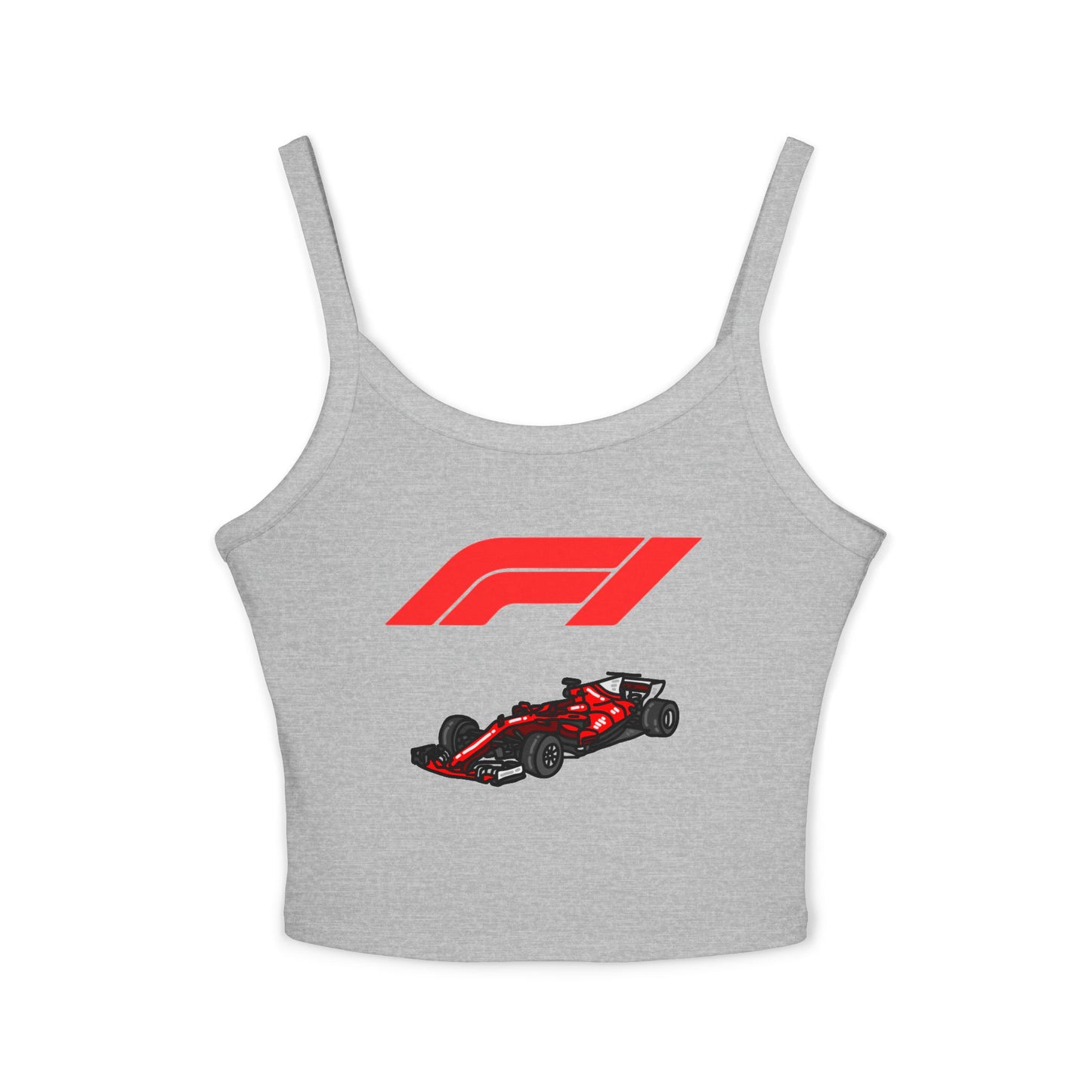 F1 Racing Women's Spaghetti Strap Tank Top, Sports Apparel, Motorsport Fans, Summer Wear, Gift for Car Lovers, Casual Style