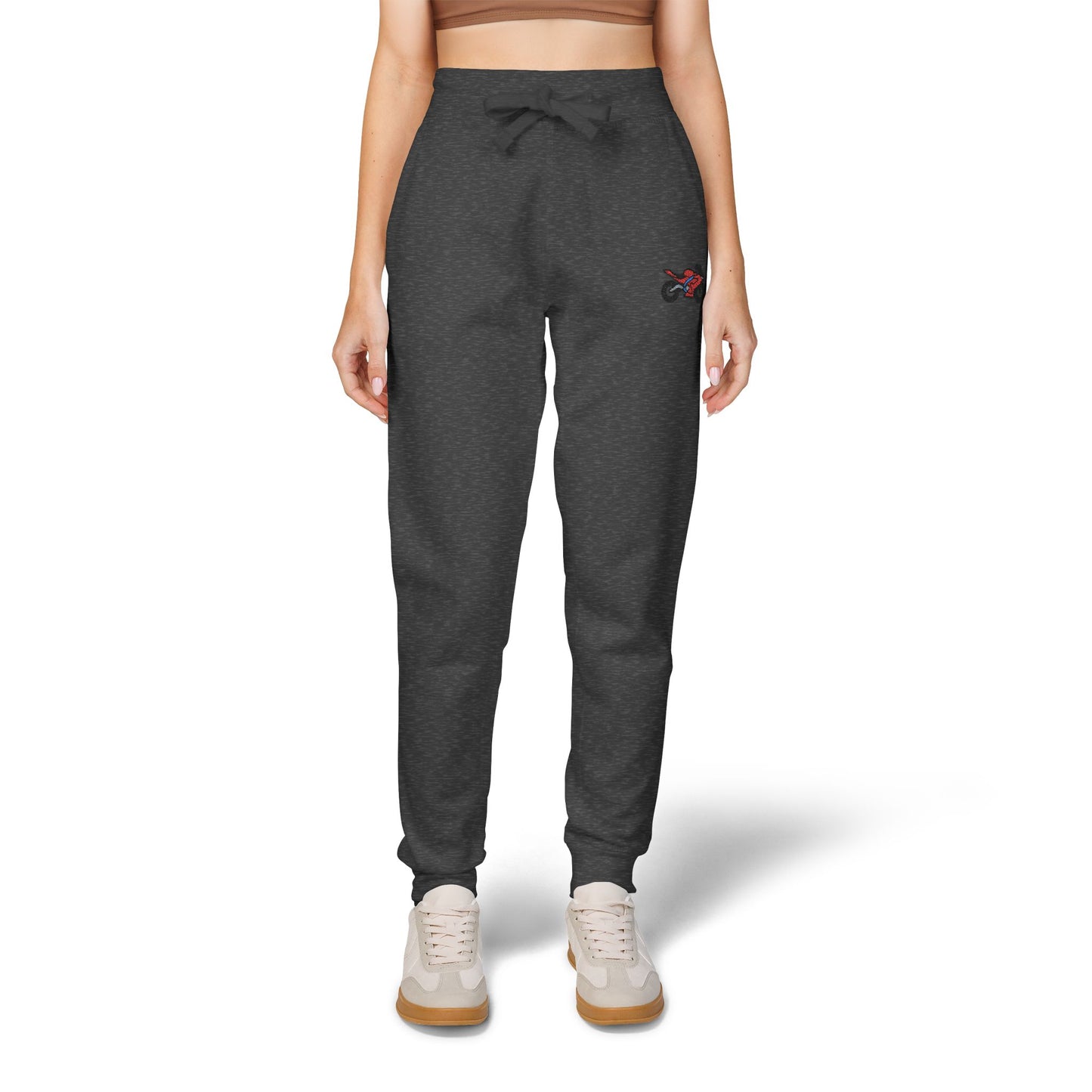 Red Motorcycle Embroidered Unisex Fleece Sweatpants, Cozy Loungewear for Relaxation, Perfect Gift for Him/Her, Casual Style for Home