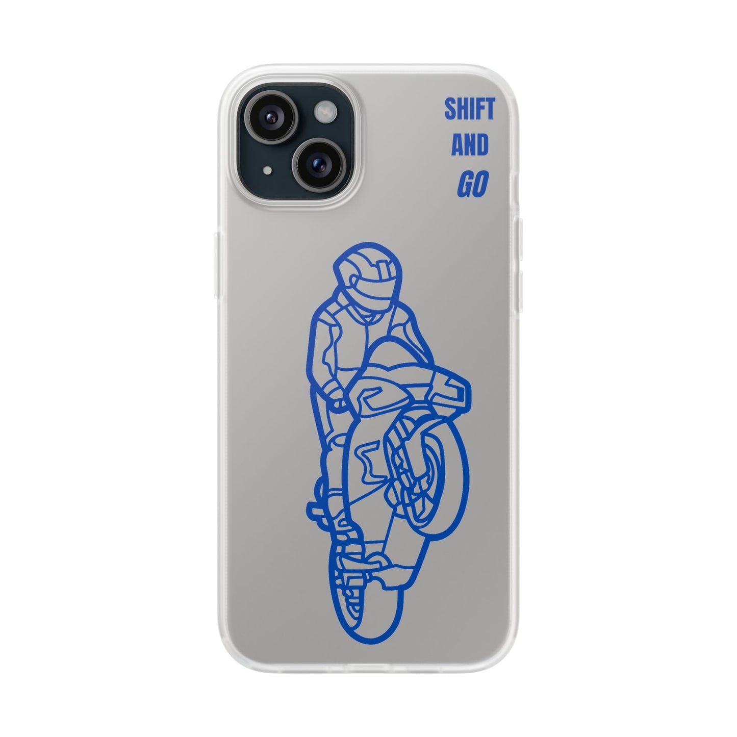 Motorcycle Flexi Cases - Shift and Go Design, Biker Gift, Phone Accessory, Sporty Case, Riding Enthusiast