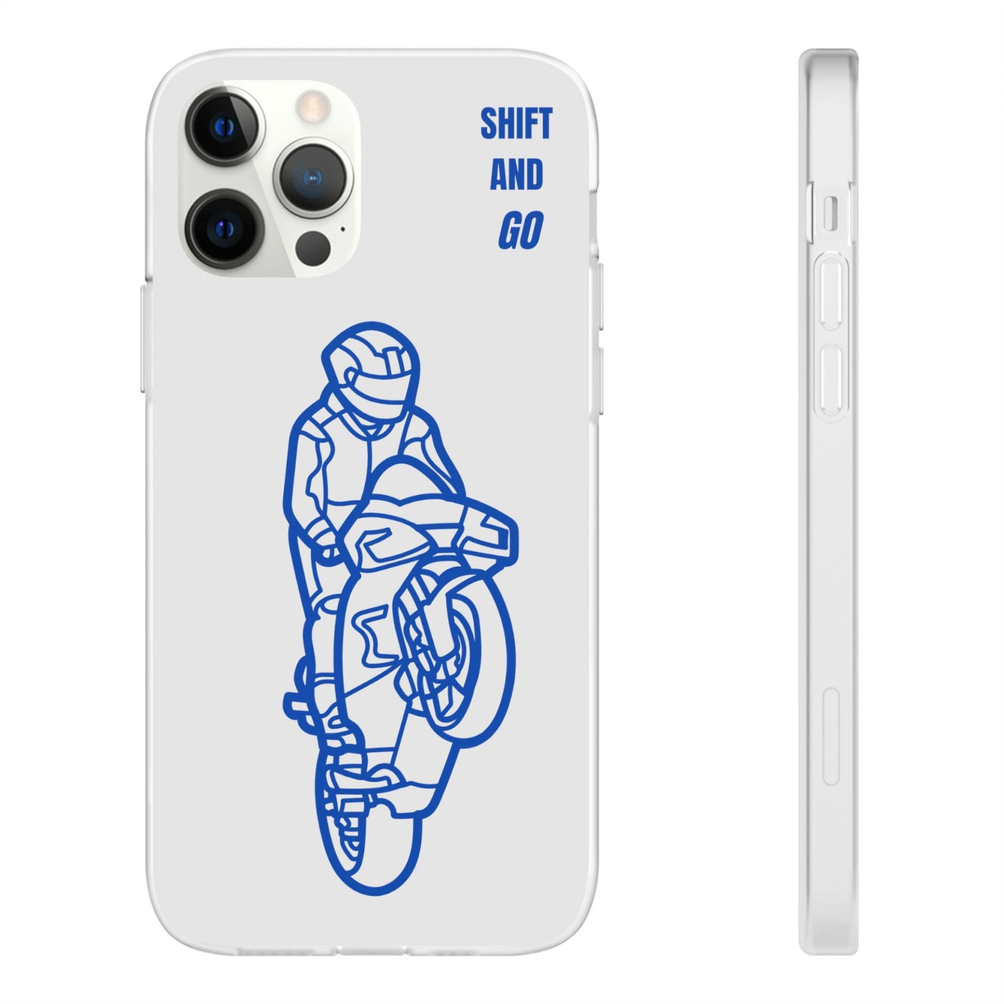 Motorcycle Flexi Cases - Shift and Go Design, Biker Gift, Phone Accessory, Sporty Case, Riding Enthusiast