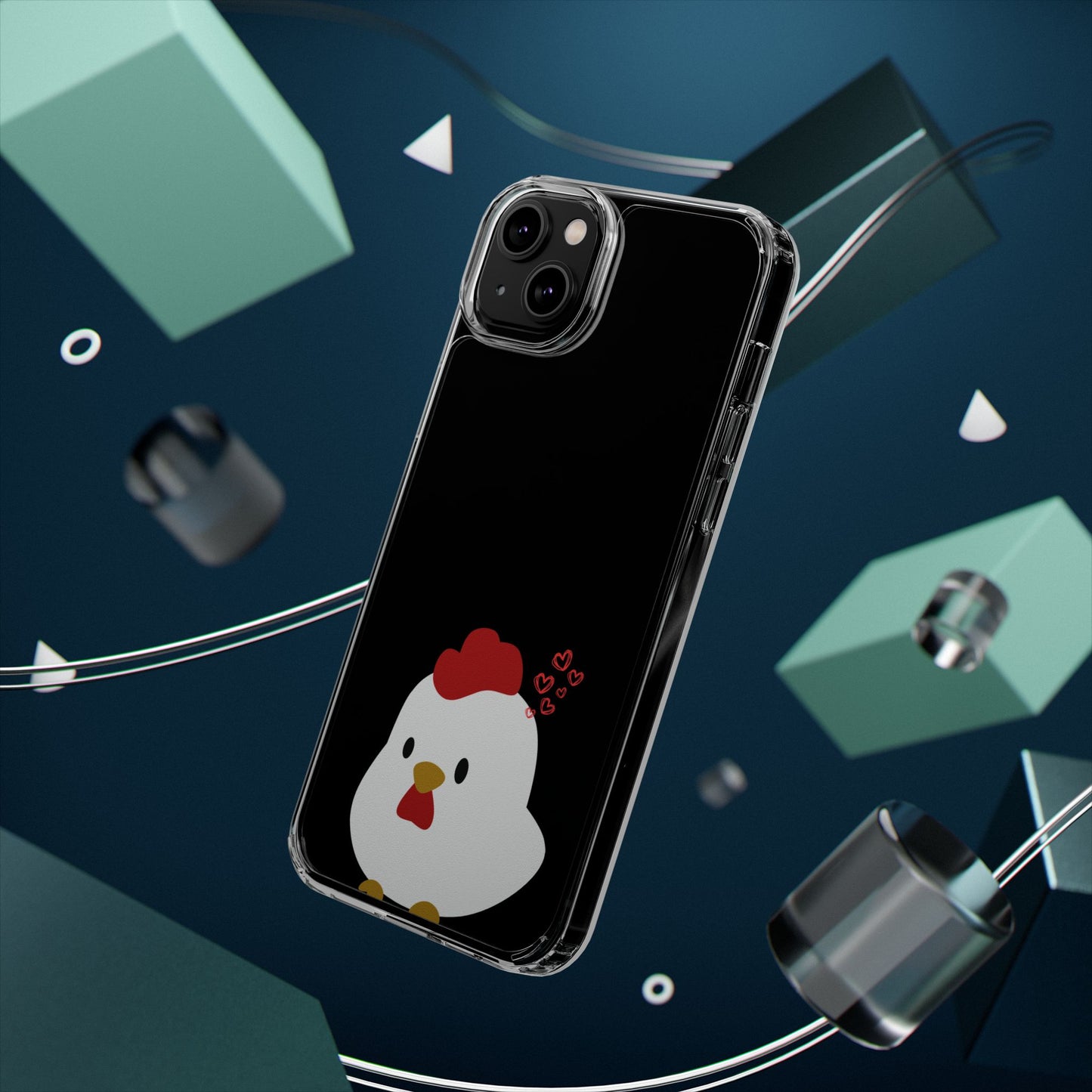Coque transparente en forme de poulet, adorable coque pour amoureux des animaux, cadeau pour enfants, décoration de ferme, cadeau d'anniversaire