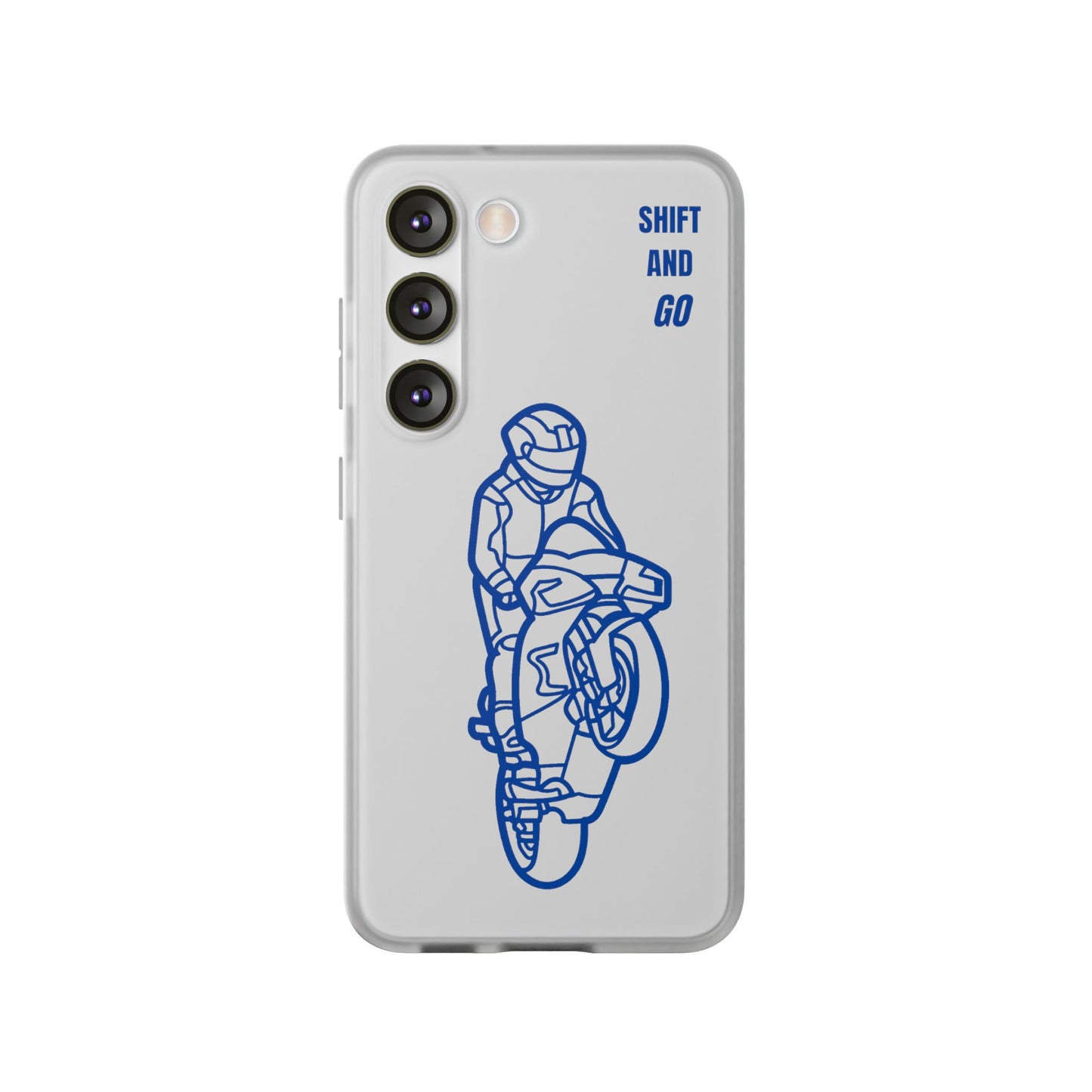 Motorcycle Flexi Cases - Shift and Go Design, Biker Gift, Phone Accessory, Sporty Case, Riding Enthusiast
