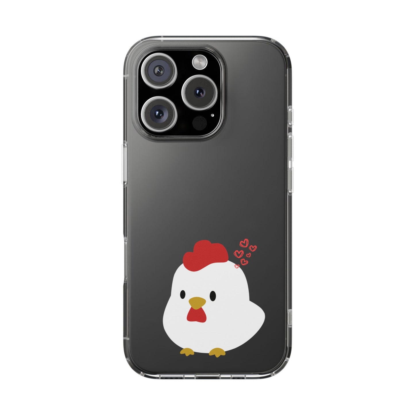 Coque transparente en forme de poulet, adorable coque pour amoureux des animaux, cadeau pour enfants, décoration de ferme, cadeau d'anniversaire