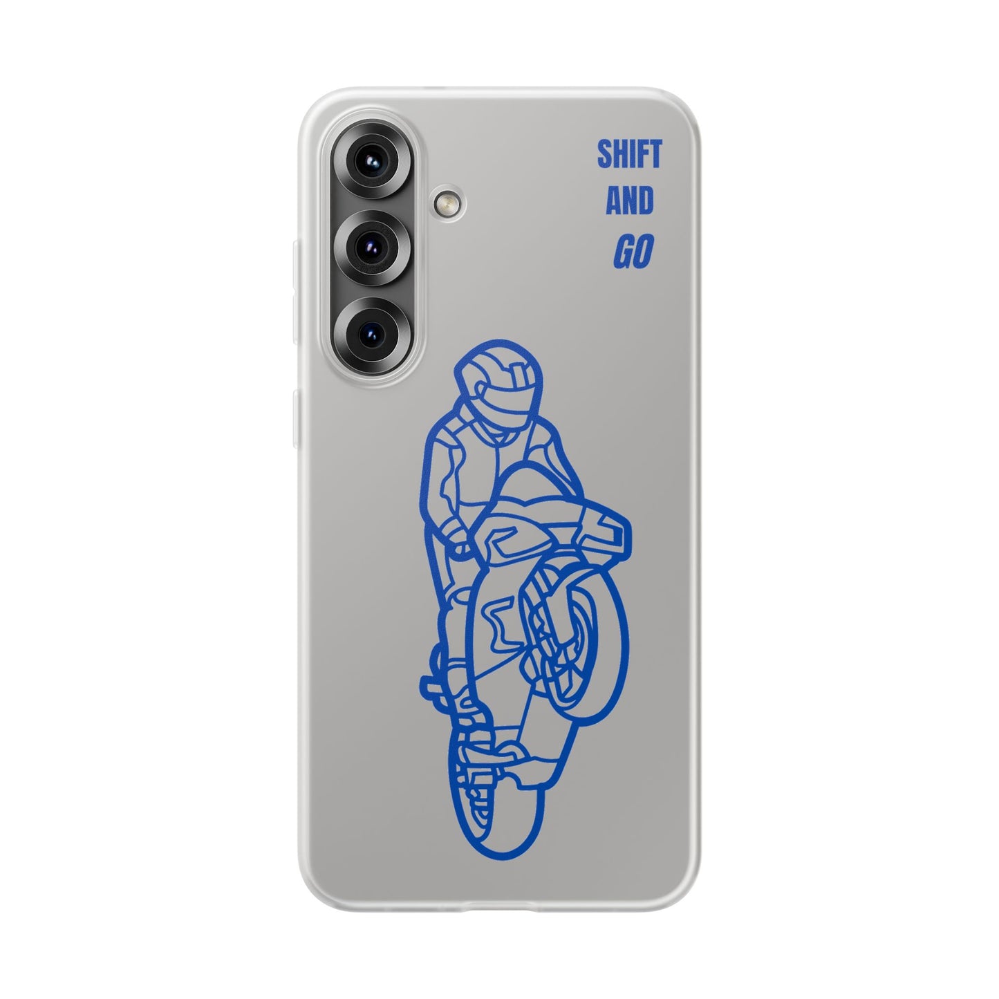 Motorcycle Flexi Cases - Shift and Go Design, Biker Gift, Phone Accessory, Sporty Case, Riding Enthusiast