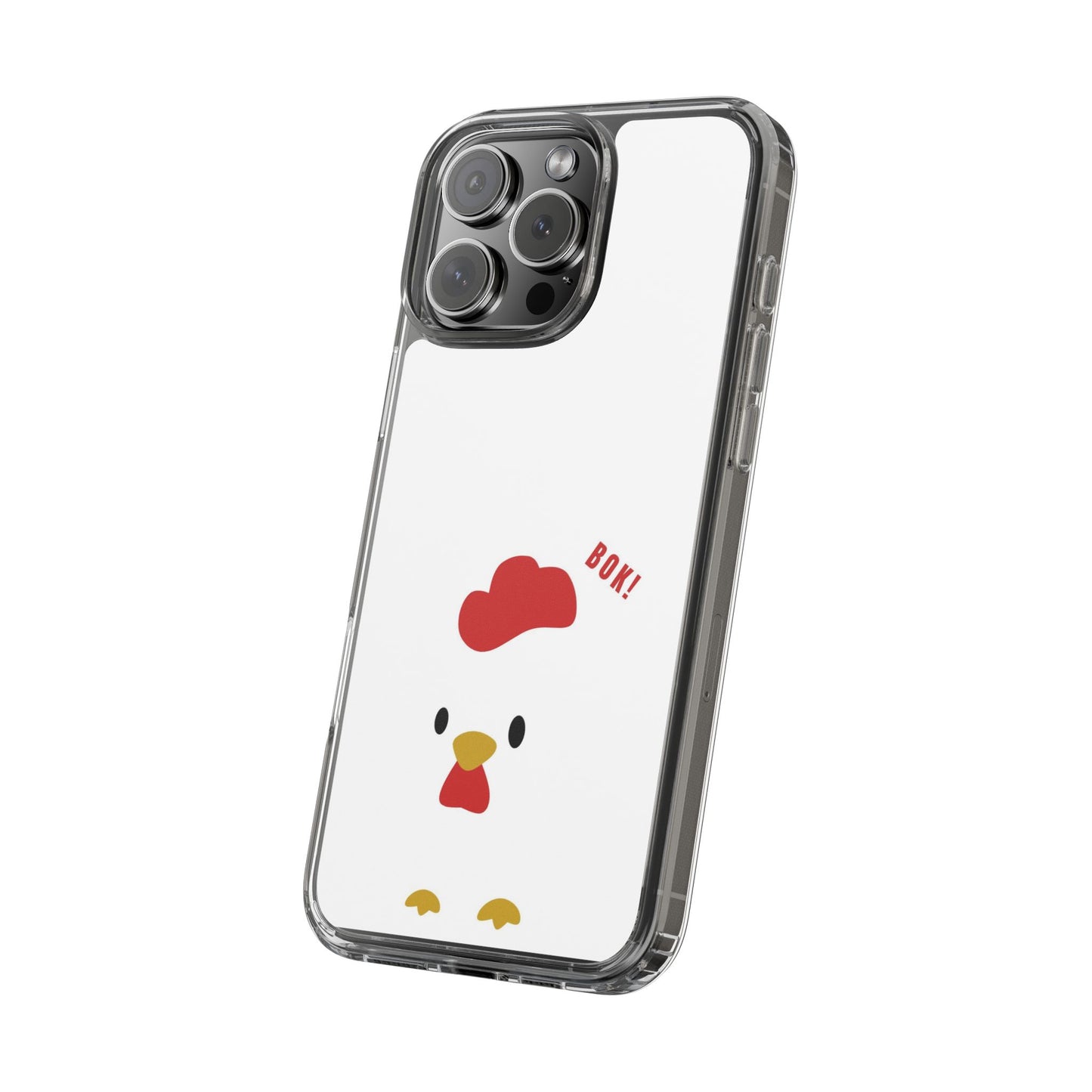 Chicken Design Clear Phone Case, Cute Animal Phone Cover, Fun Gift for Kids, Pet Lovers, Birthday Present, Travel Accessory