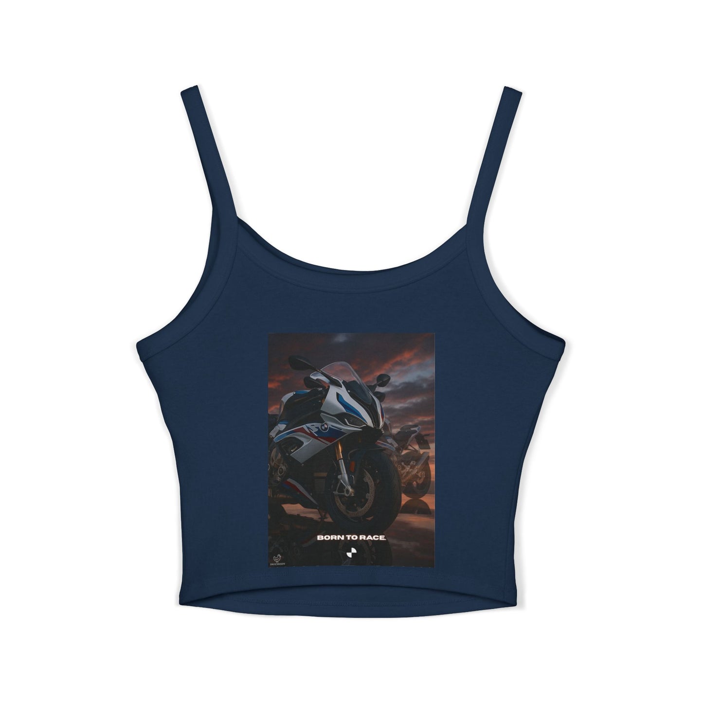s1000rr cool Summer Top with Backprint, Motorcycle Spaghetti Strap Tank Top - Born to Race Graphic