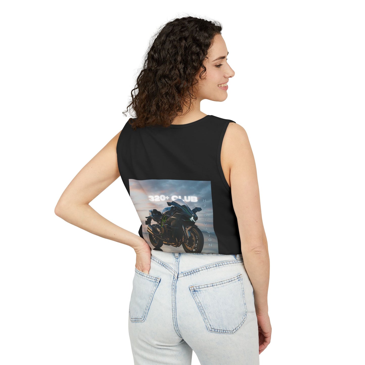 H2R Cool Backprint, Unisex Garment-Dyed Tank Top - 320+ Club Motorcycle Design