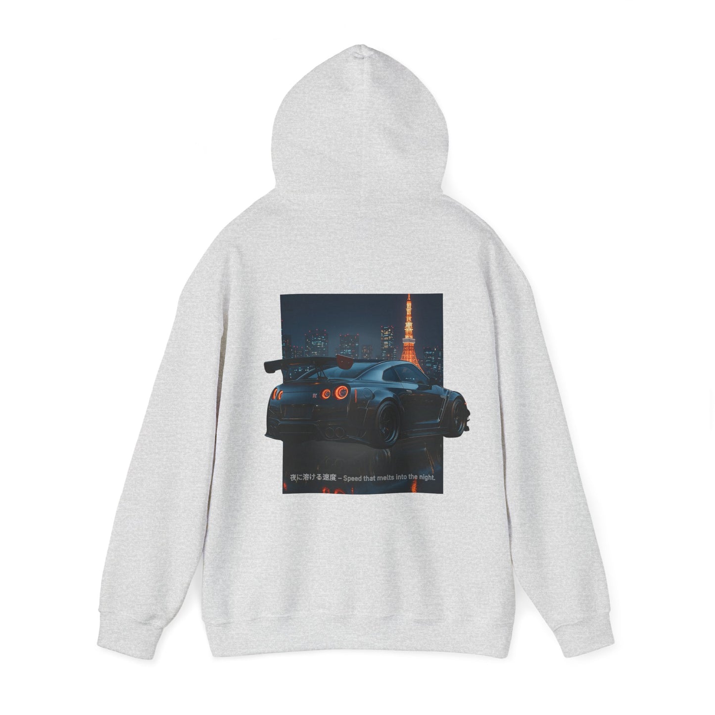Night Race Vibes with Checkered Design - Unisex Heavy Blend™ Hooded Sweatshirt -