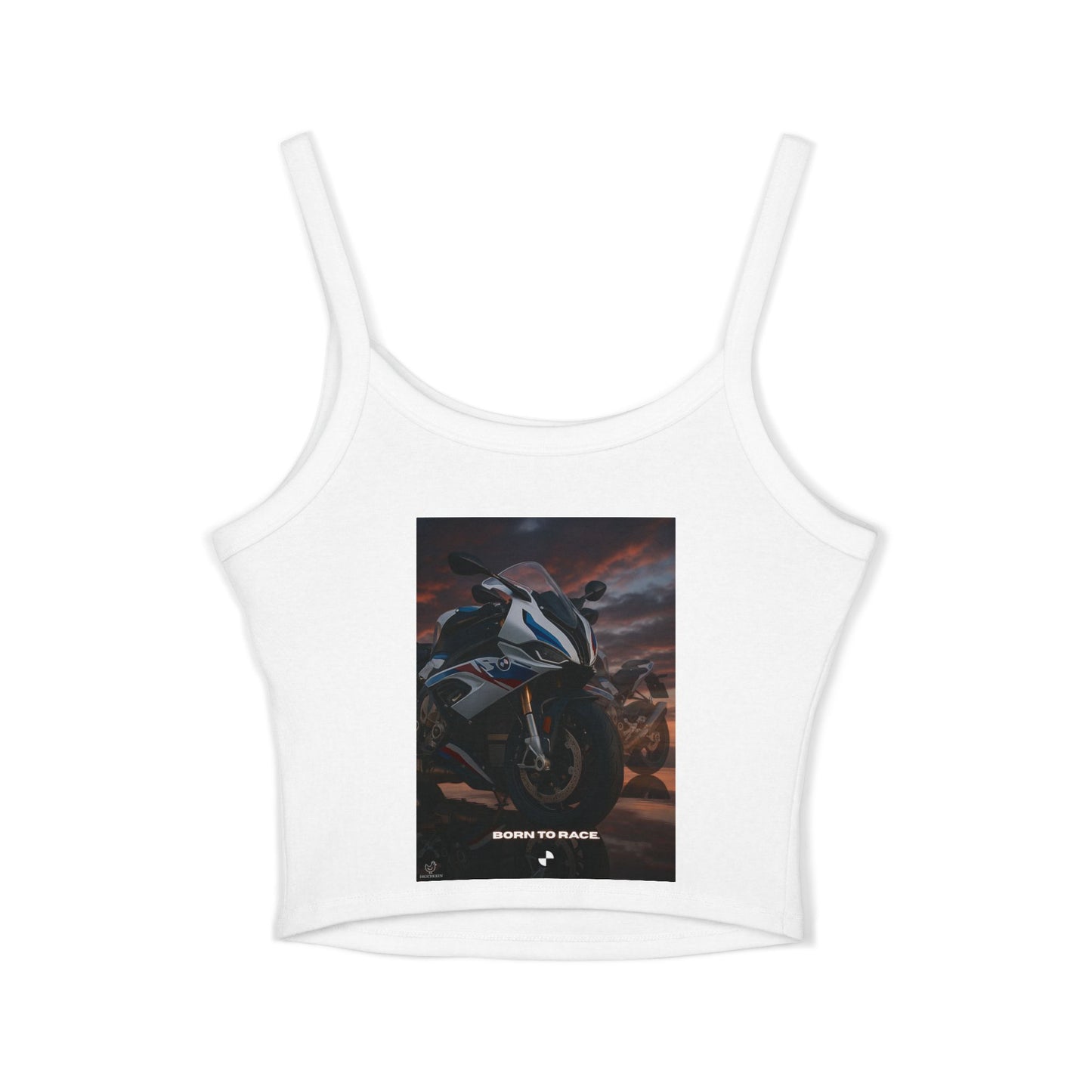s1000rr cool Summer Top with Backprint, Motorcycle Spaghetti Strap Tank Top - Born to Race Graphic