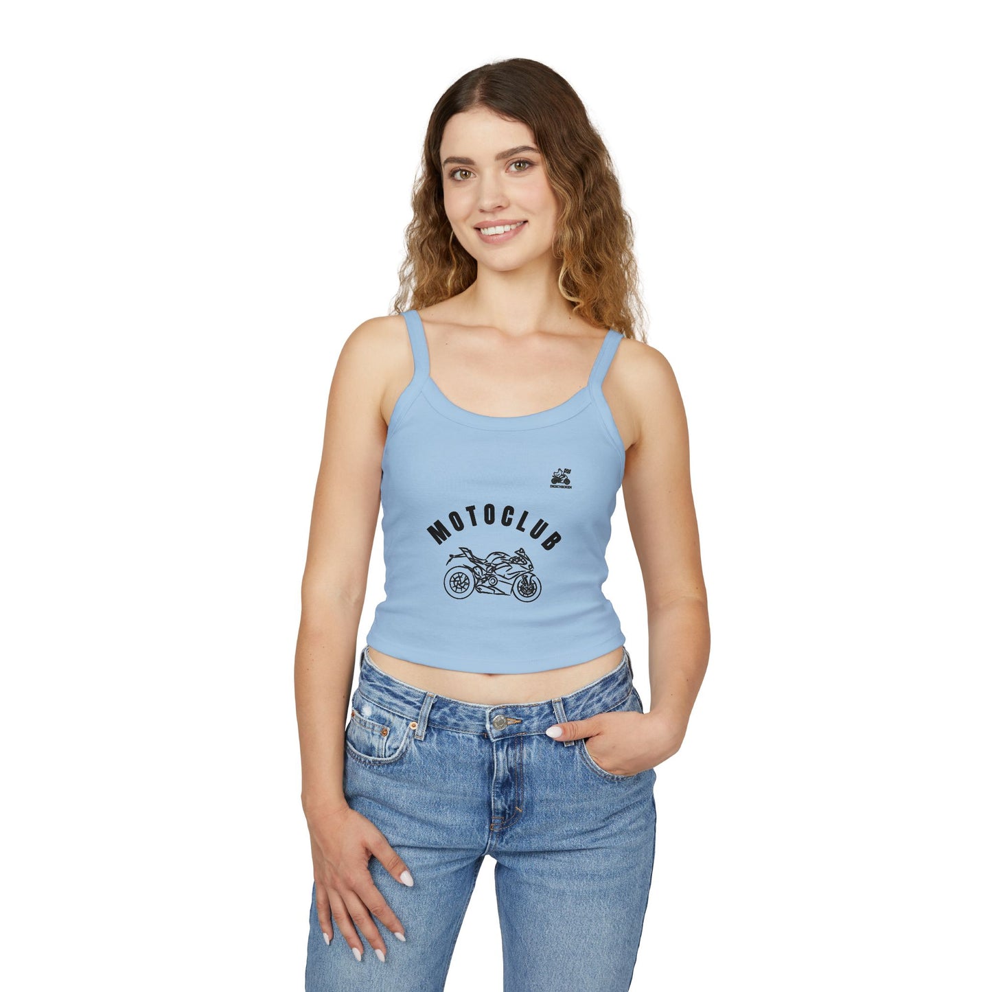 Motorcycle Enthusiast Women's Spaghetti Strap Tank Top, Moto Club Apparel, Perfect Gift for Riders, Biker Summer Style, Casual Streetwear