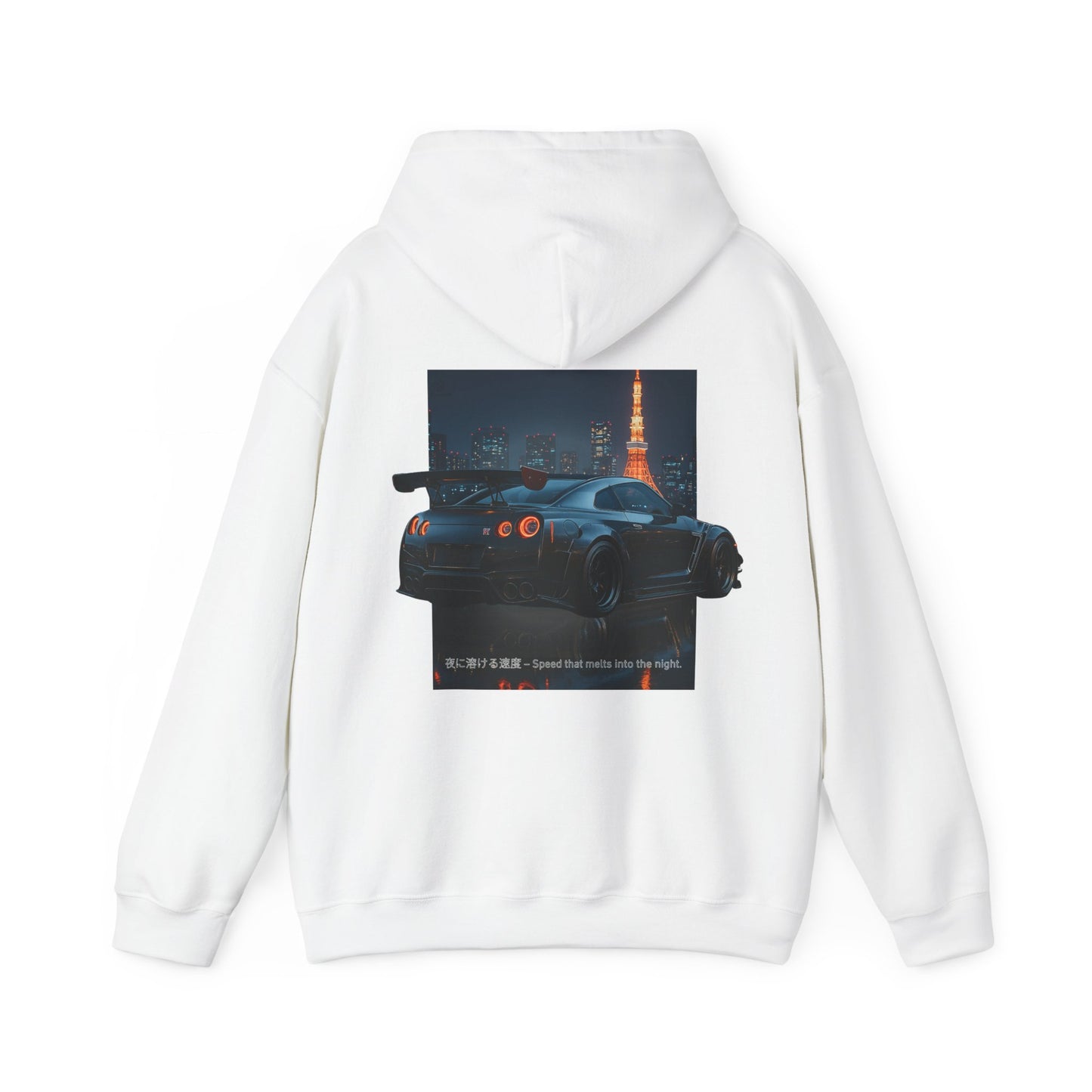 Night Race Vibes with Checkered Design - Unisex Heavy Blend™ Hooded Sweatshirt -