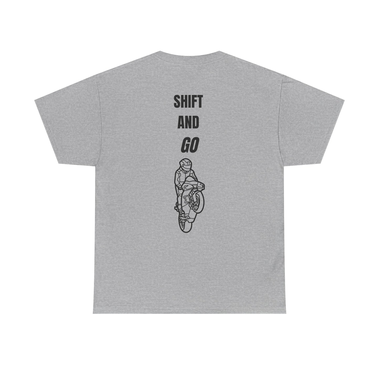 Motorcycle Adventure Tee - Shift and Go, Unisex Heavy Cotton T-Shirt, Biker Gift, Casual Wear, Motorbike Lover Apparel, Ride in Style
