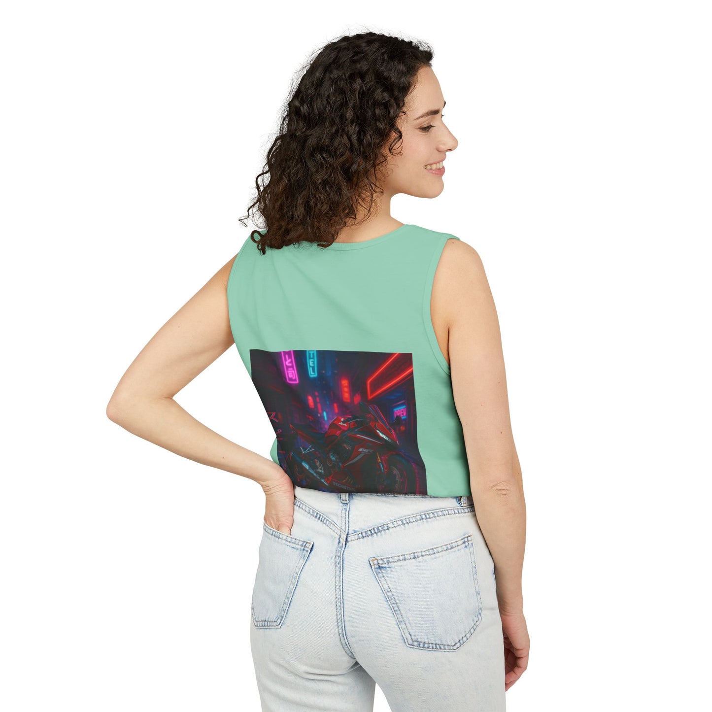 650r Backprint Cool Motorcycle Graphic Tank Top - Unisex Garment-Dyed