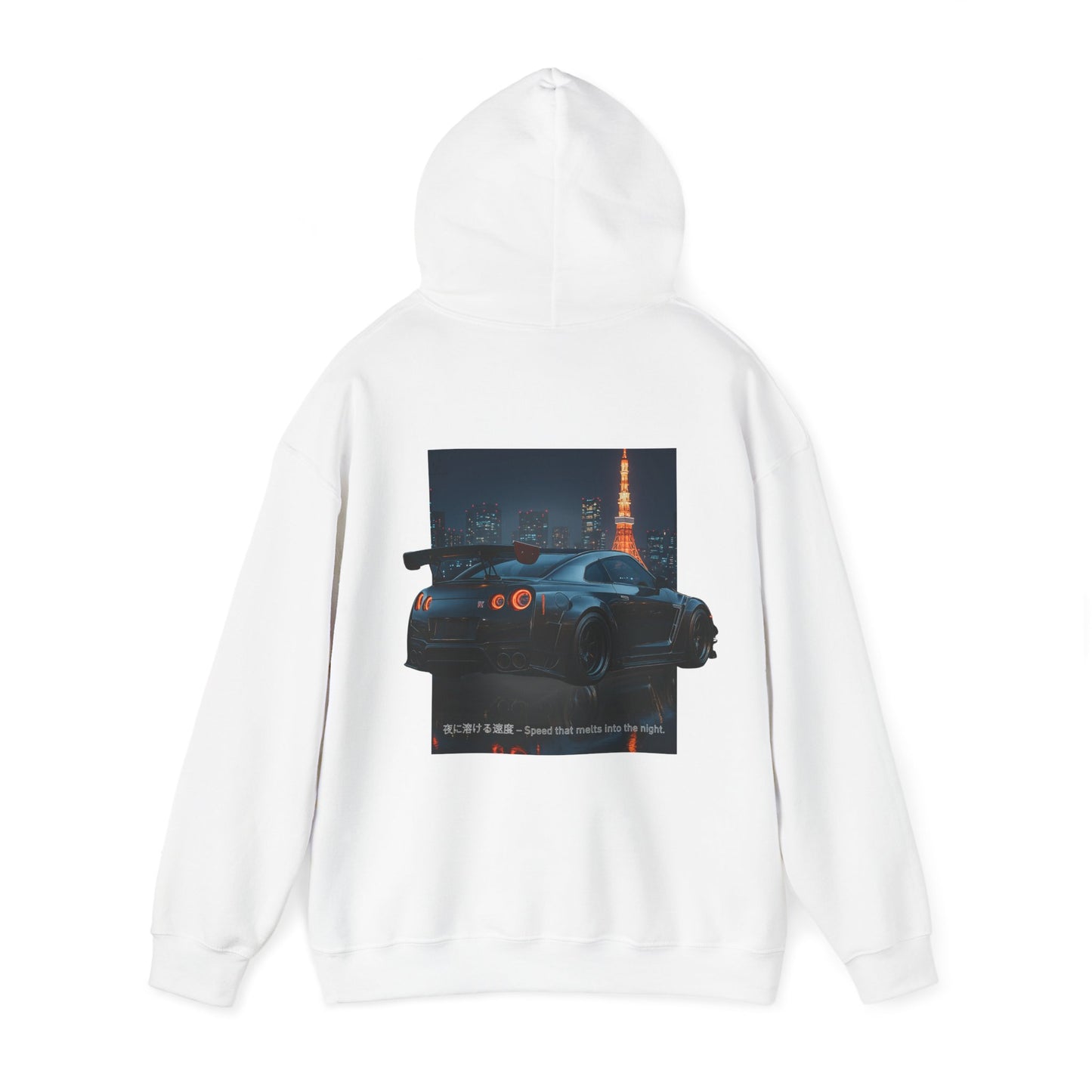 Night Race Vibes with Checkered Design - Unisex Heavy Blend™ Hooded Sweatshirt -