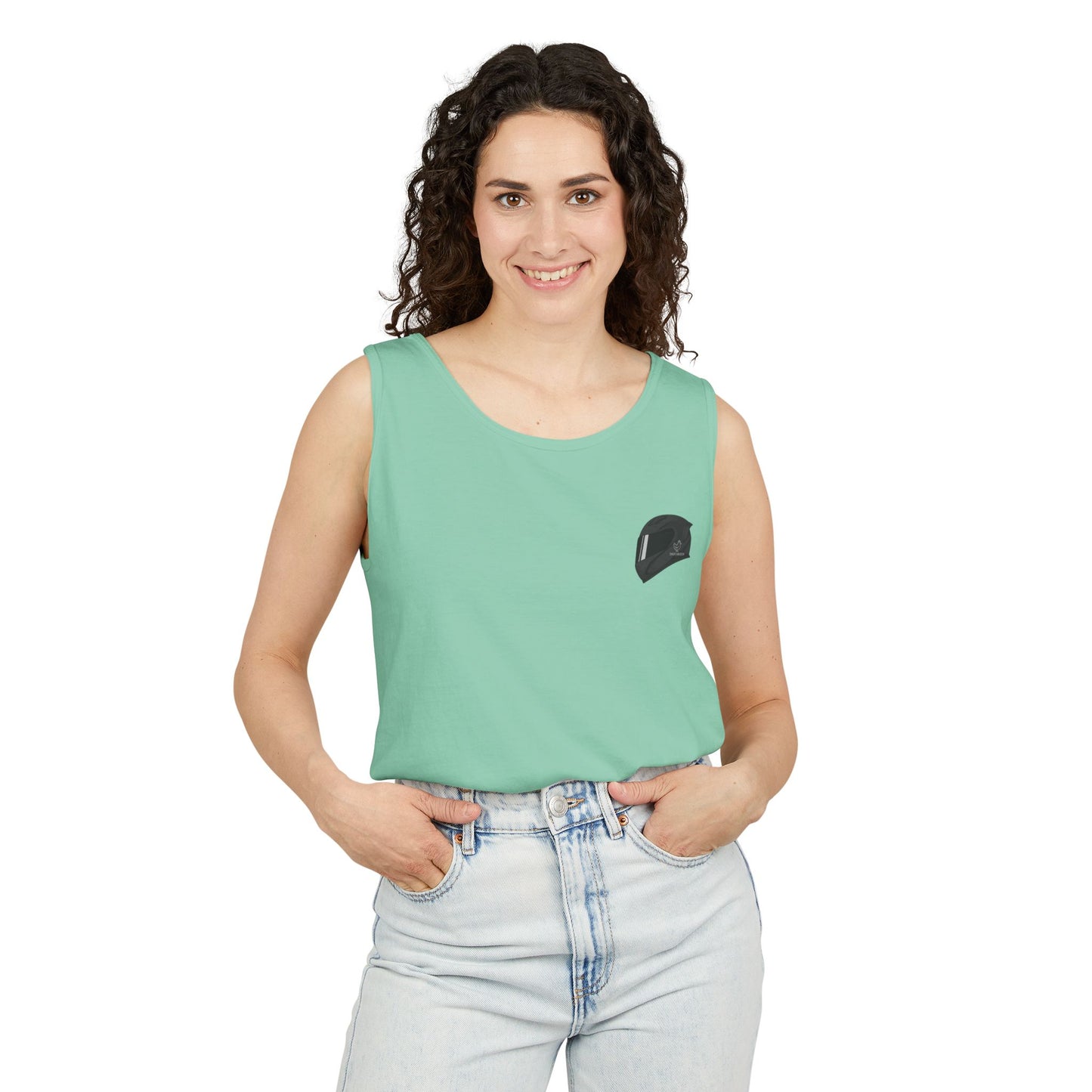 H2R Cool Backprint, Unisex Garment-Dyed Tank Top - 320+ Club Motorcycle Design