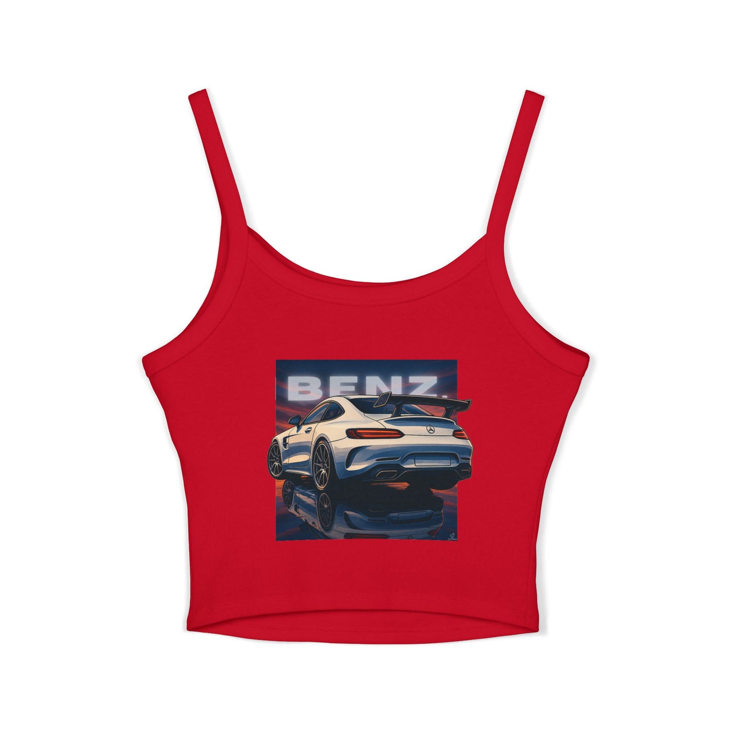 Benz Graphic Women's Spaghetti Strap Tank Top - Stylish Automotive Apparel