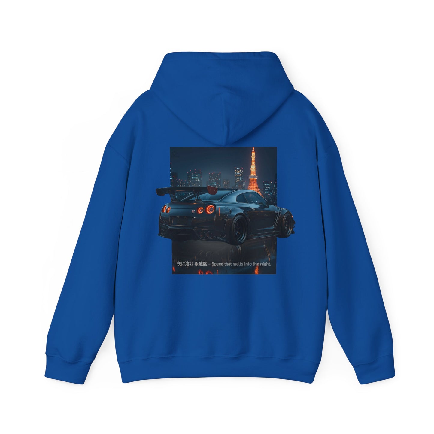 Night Race Vibes with Checkered Design - Unisex Heavy Blend™ Hooded Sweatshirt -