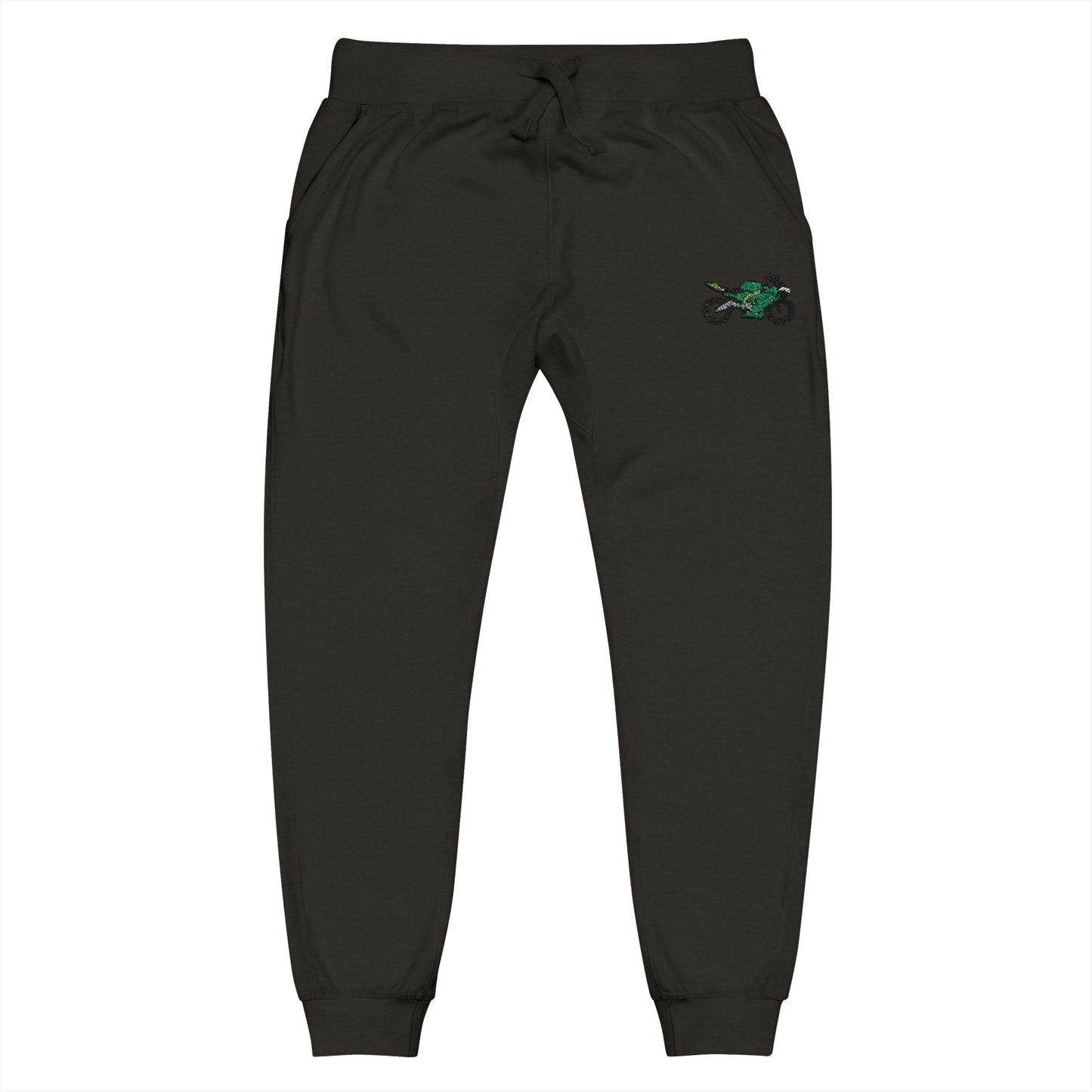 Kawasaki inspired Motorcycle Embroidered Unisex Fleece Sweatpants - Cozy & Stylish Activewear