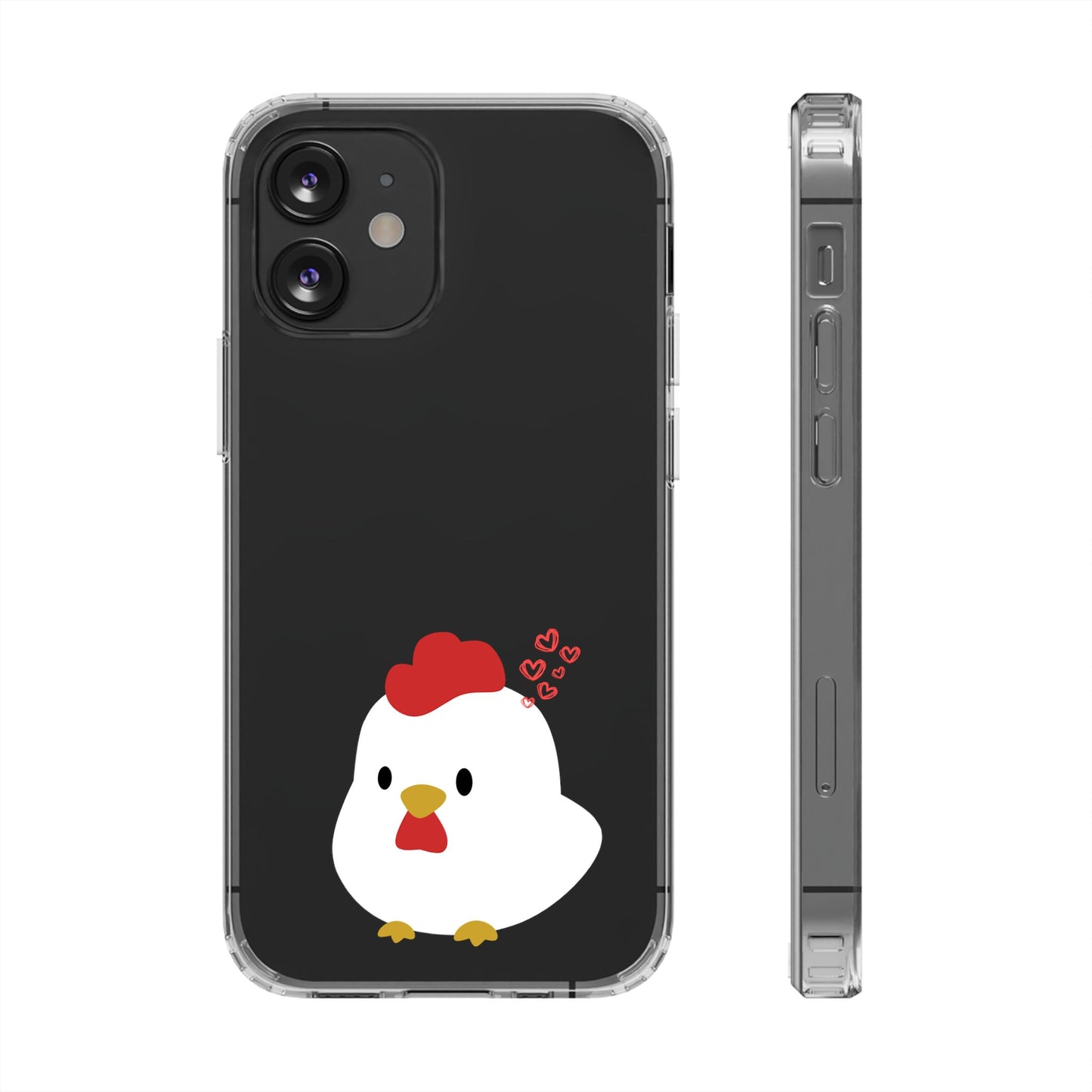 Coque transparente en forme de poulet, adorable coque pour amoureux des animaux, cadeau pour enfants, décoration de ferme, cadeau d'anniversaire